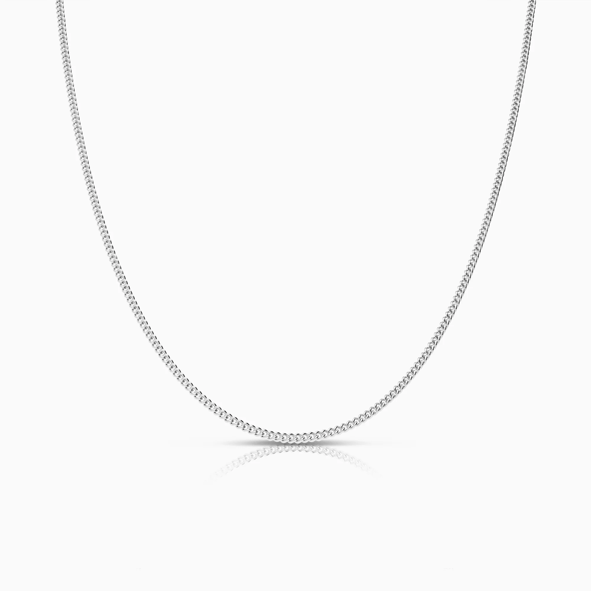 Curb chain 42cm 18K white gold