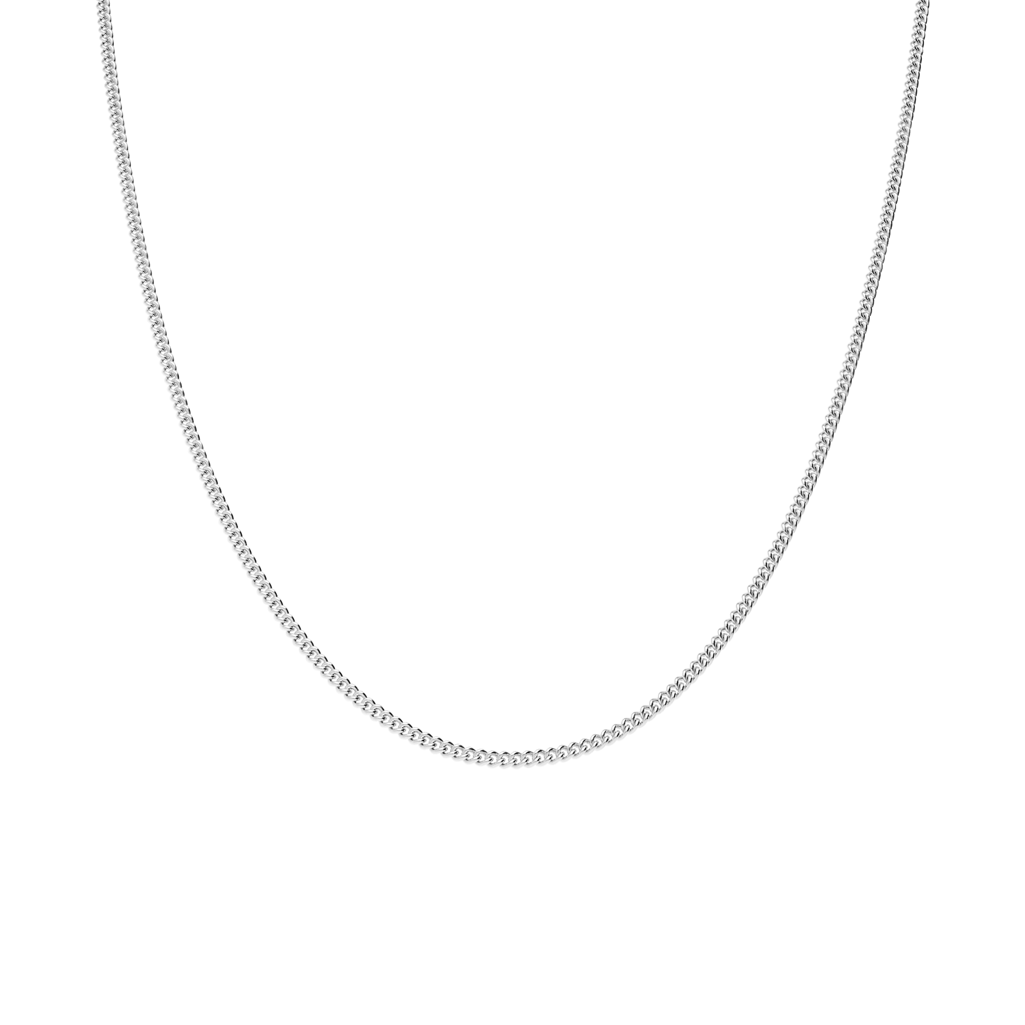 Curb chain 42cm 18K white gold - Image 2