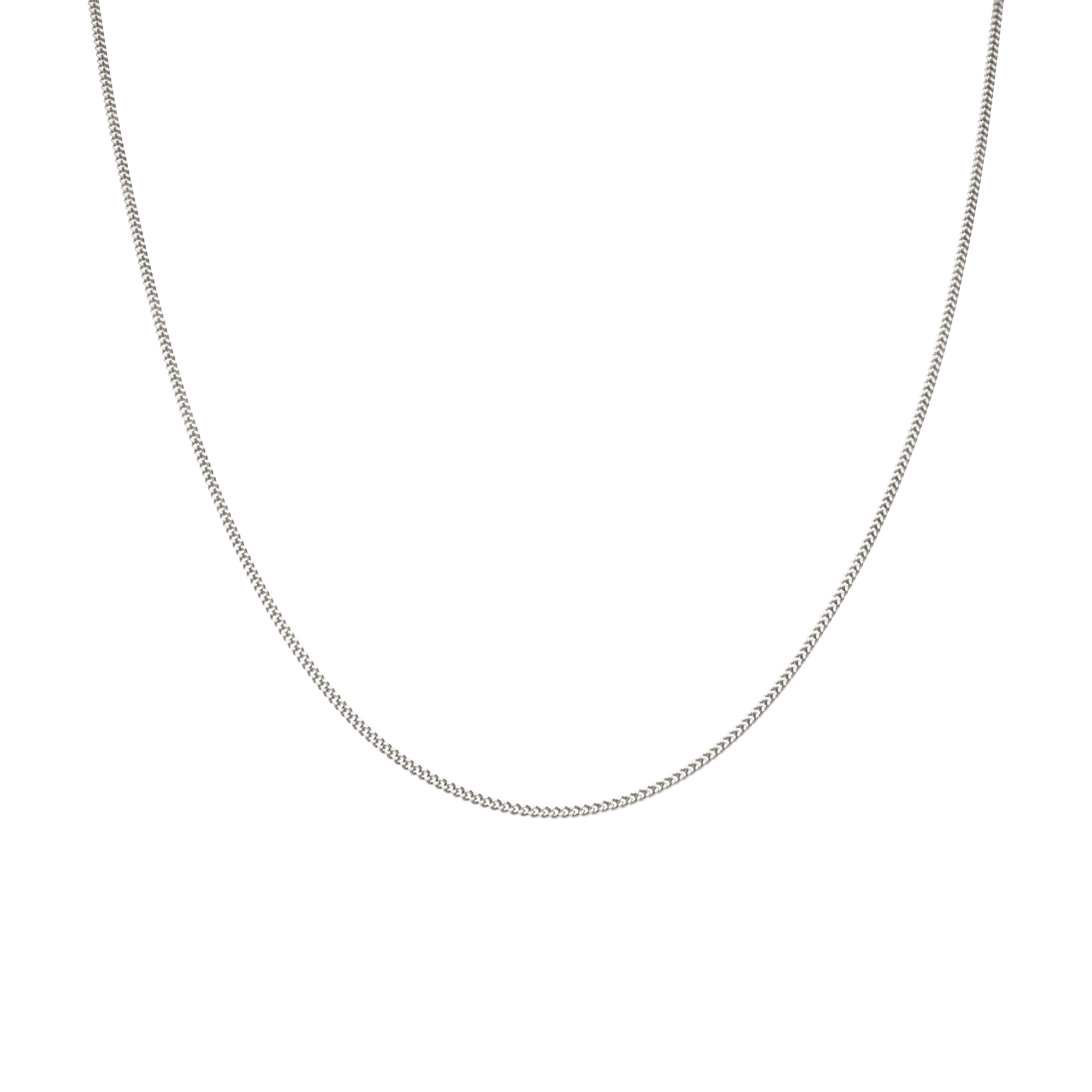 Curb chain 45.5cm 18K white gold