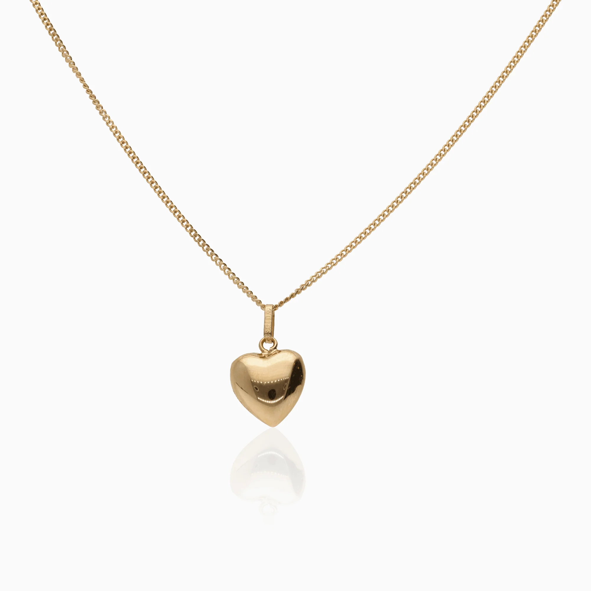 Curb chain with a heart 3.25g 18K gold