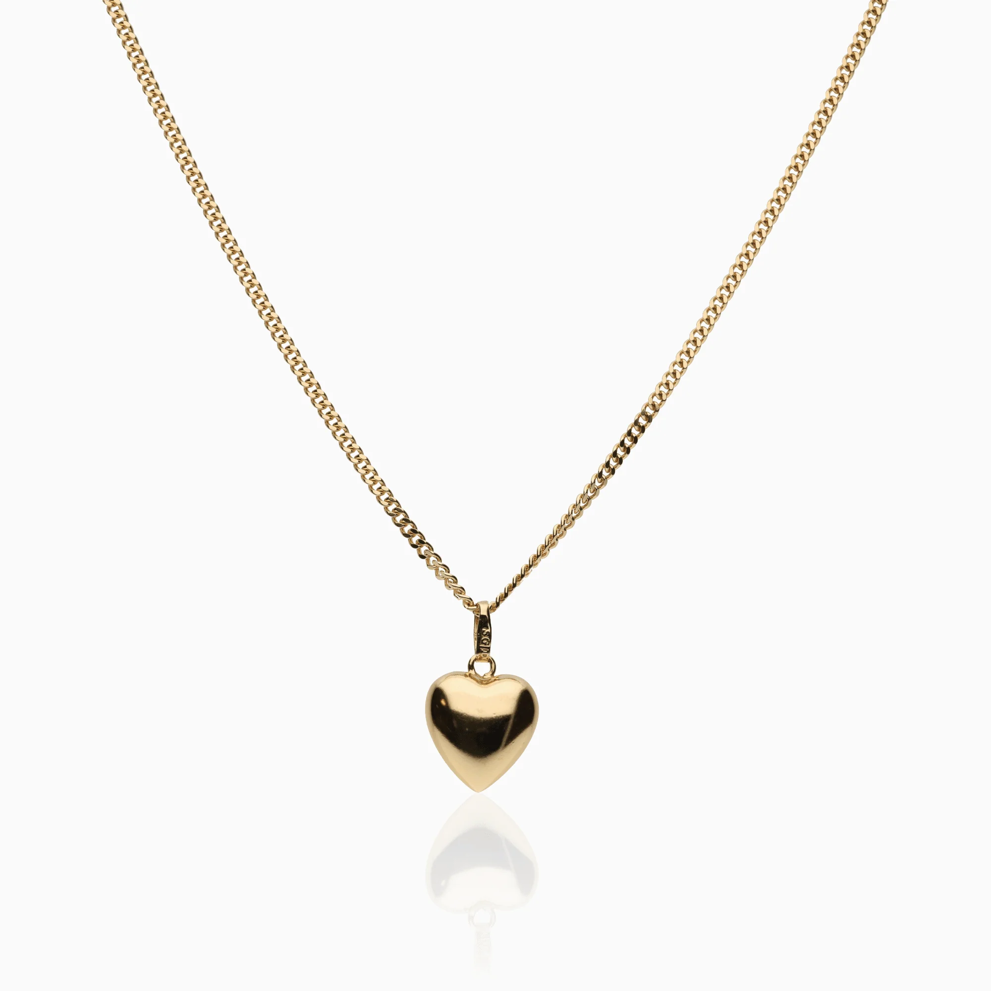 Curb chain with heart 6.5g 18K gold