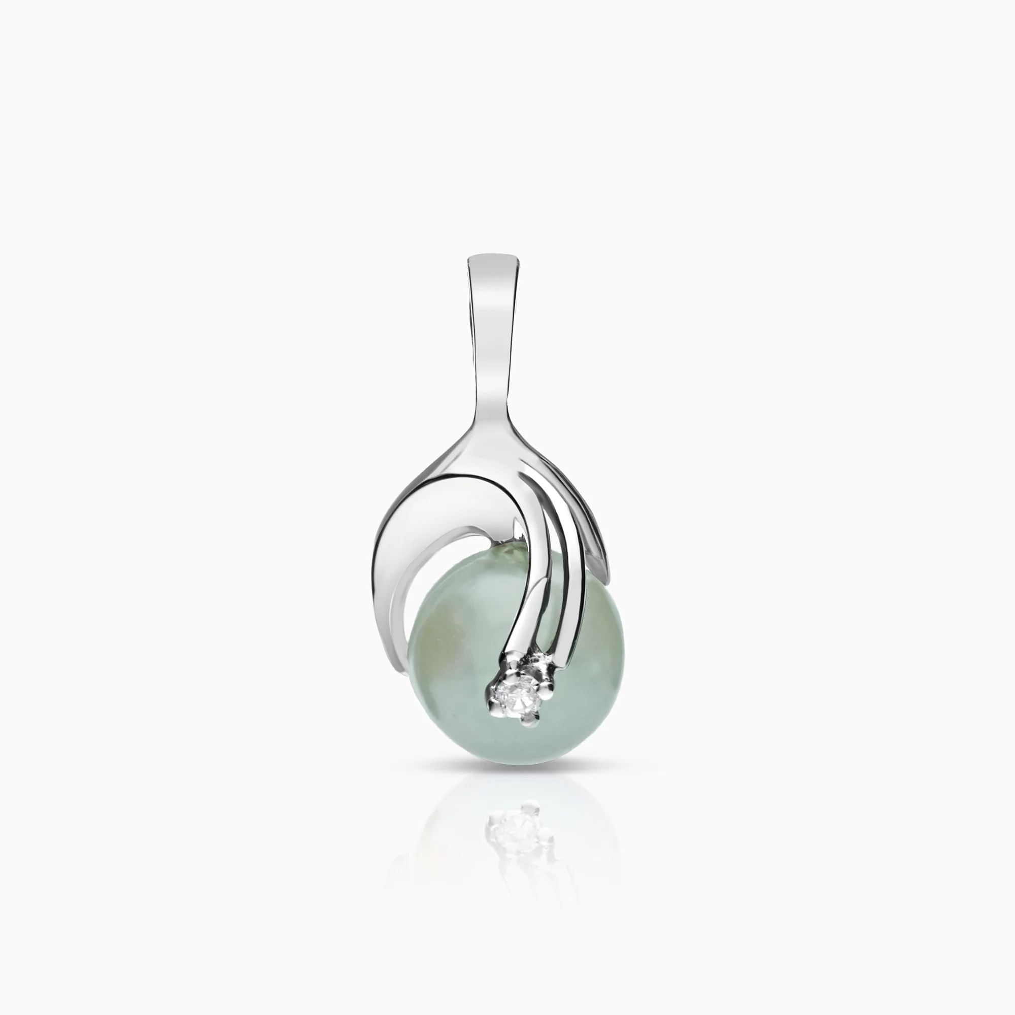 Pearl pendant with diamond 0.02ct 18K white gold