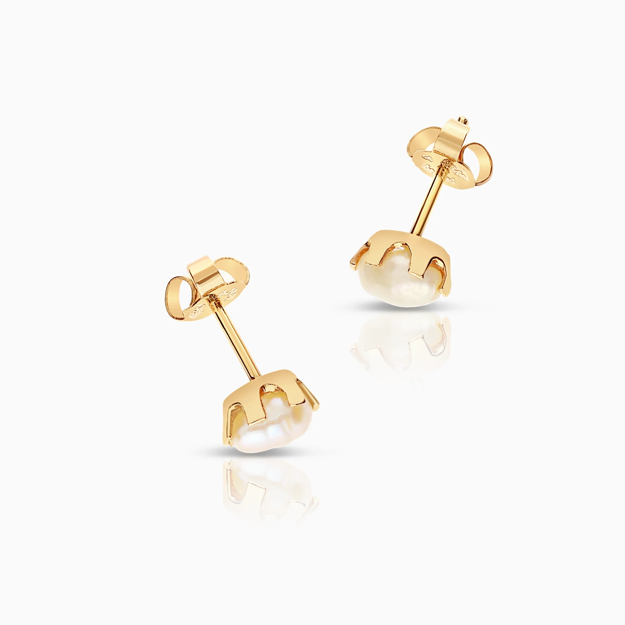 Pearl earrings 1.53g 18K gold - Image 2
