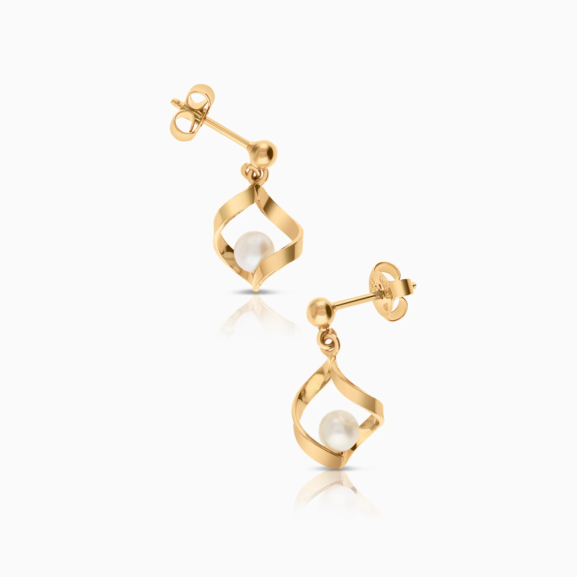 Pearl earrings 2.32g 18K gold - Image 2