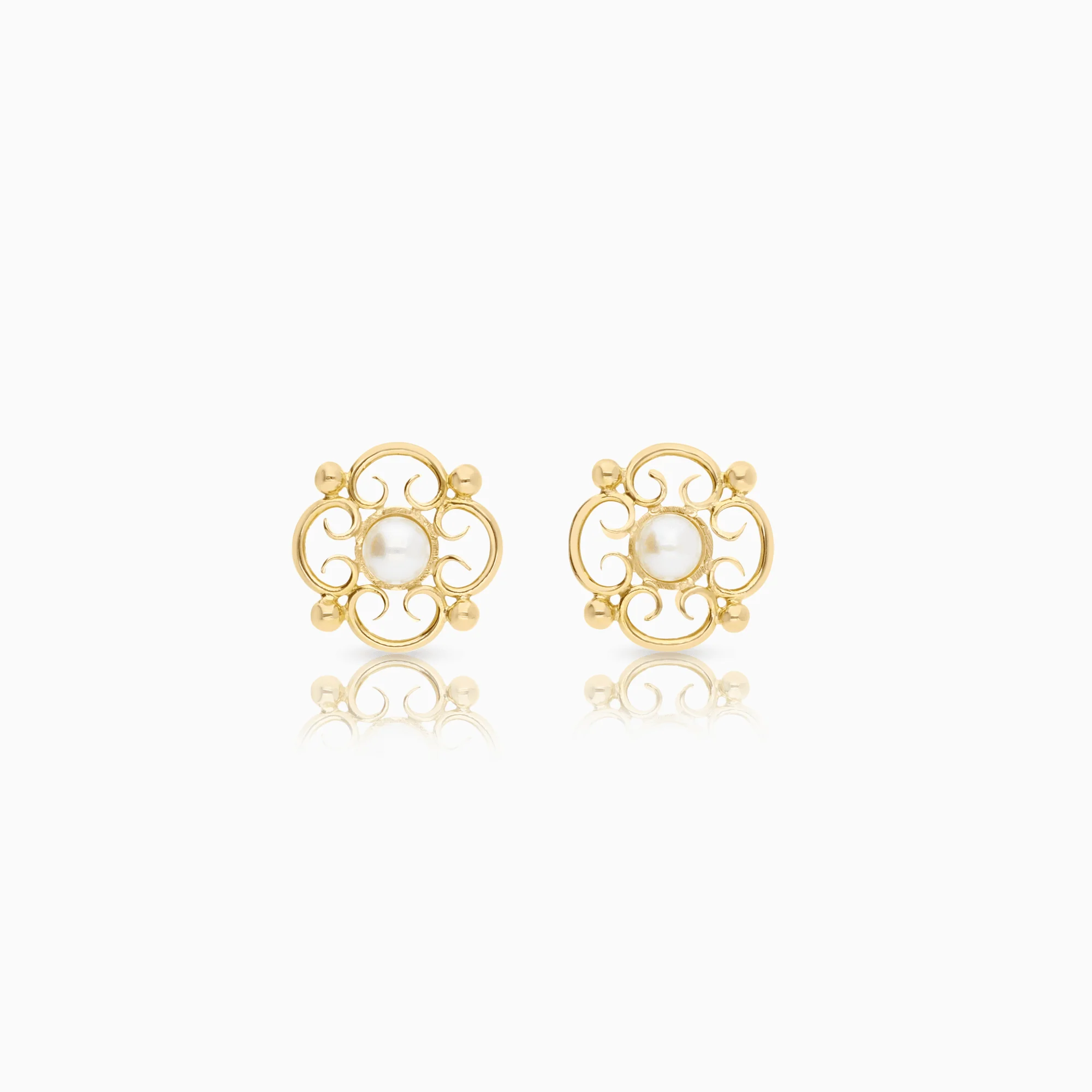 Pearl earrings 2.20g 18K gold