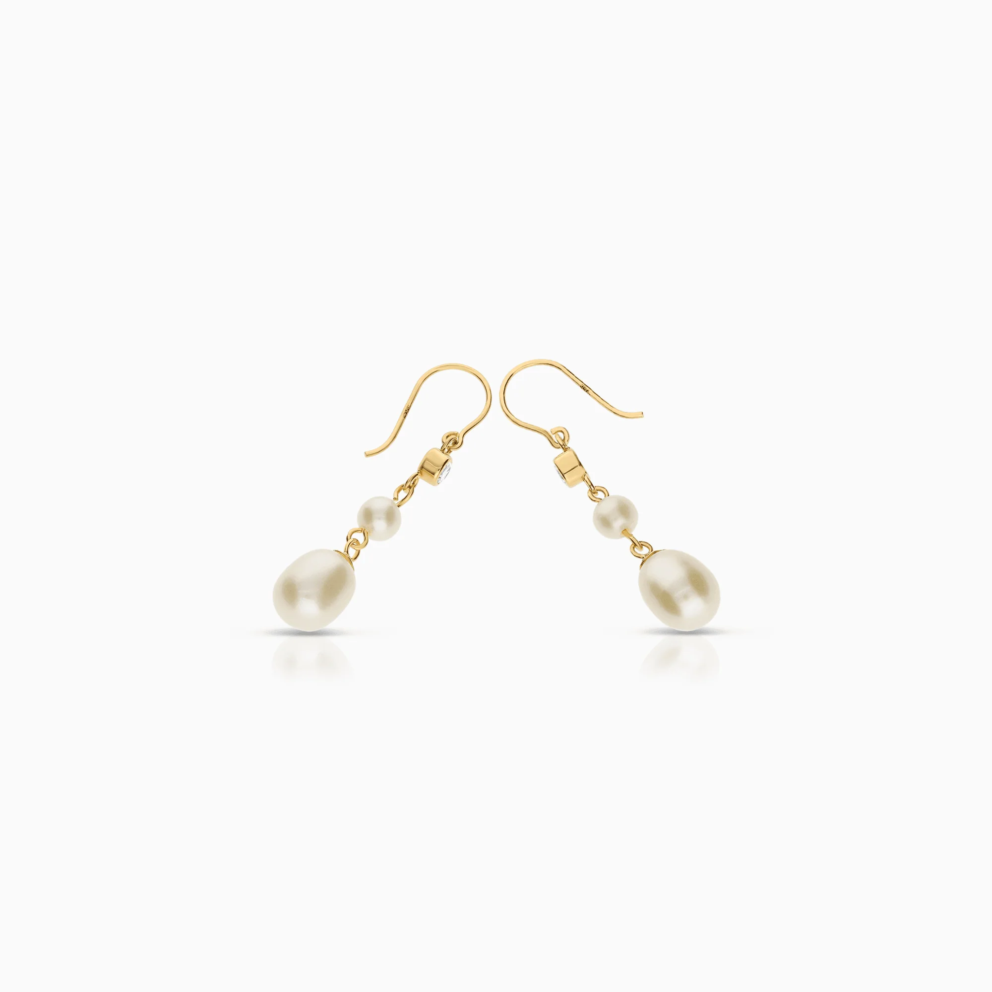 Pearl earrings 2.26g 18K gold - Image 2