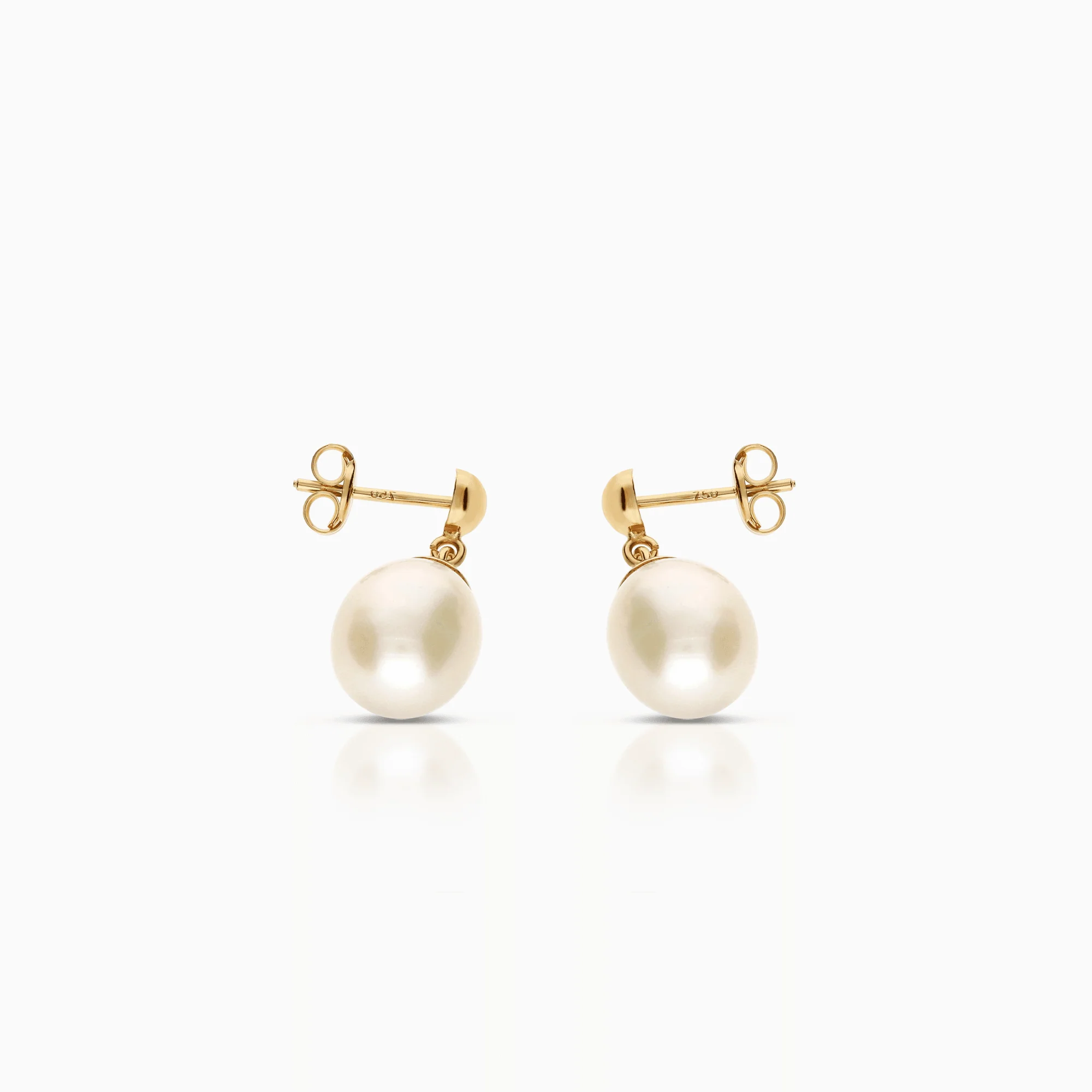 Pearl Earrings 2.56g 18K Gold - Image 2