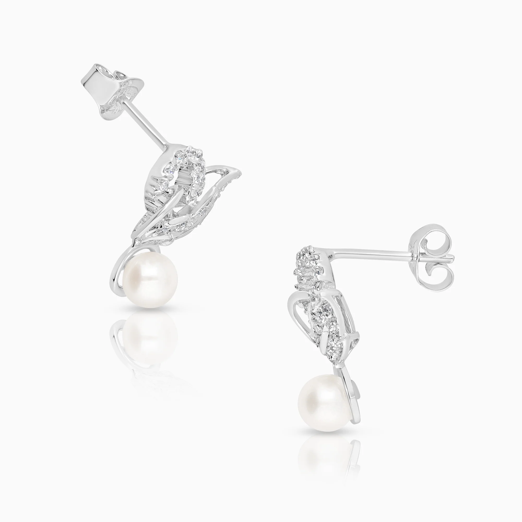 Pearl earrings 3.57g 18K white gold - Image 2