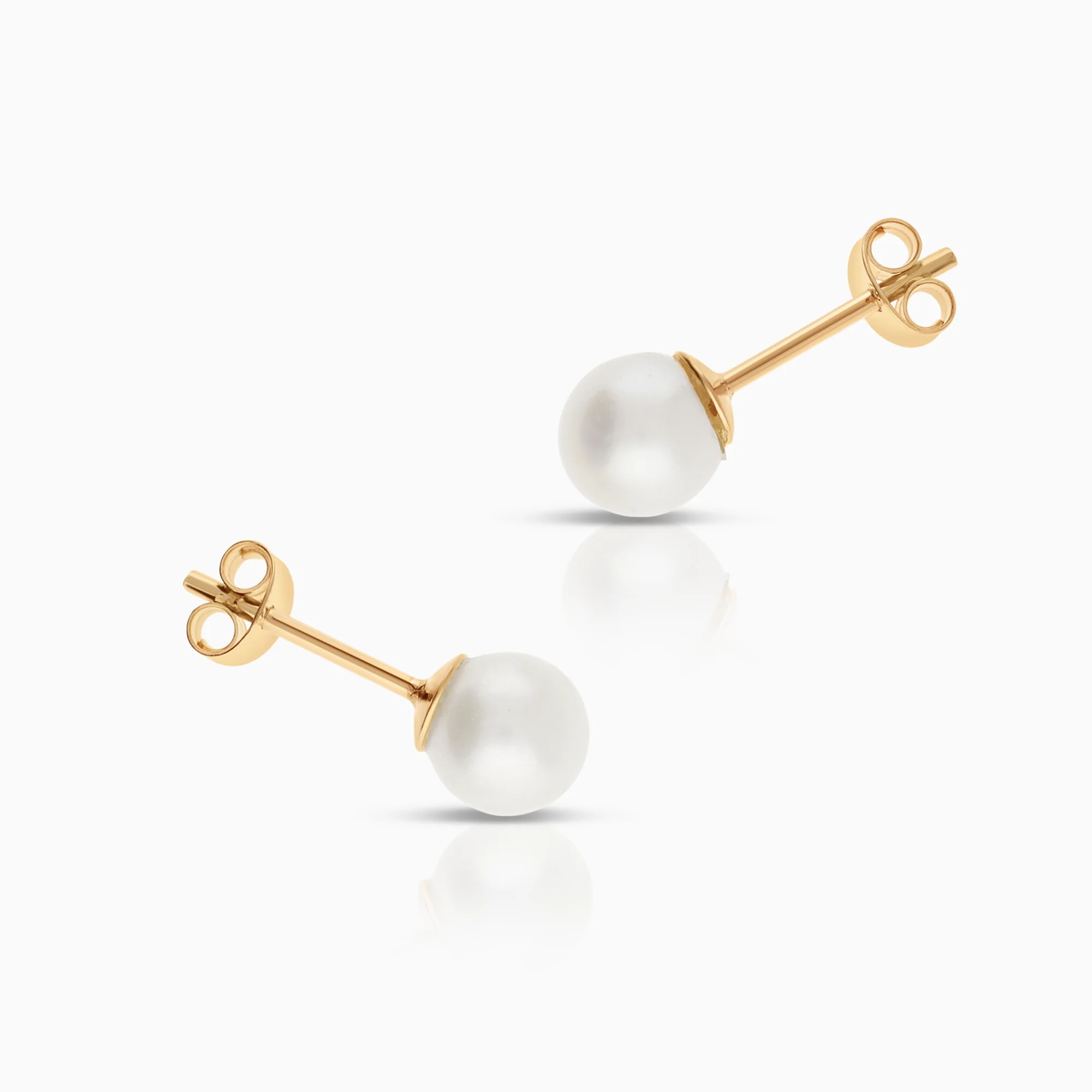Pearl earrings with cultured saltwater pearls 1.21g 18K gold - Image 2
