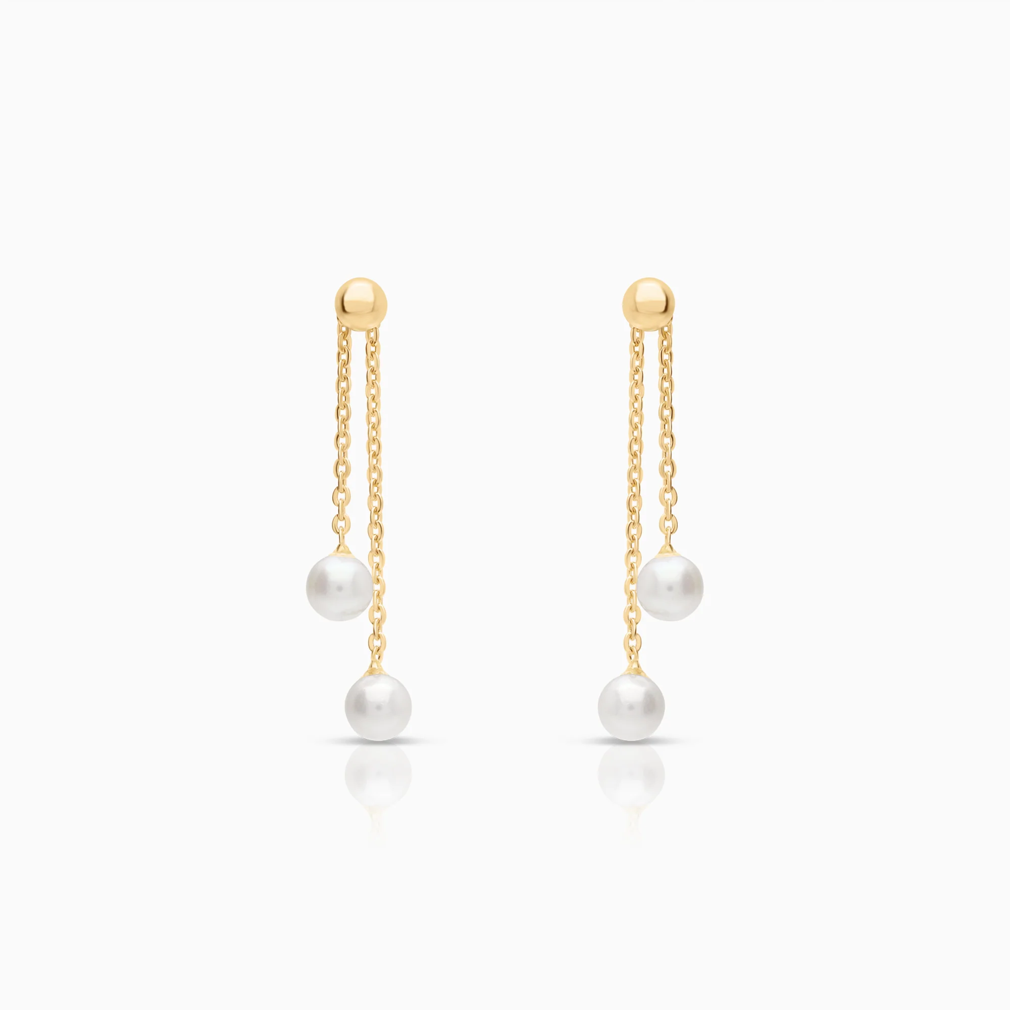Pearl earrings cultured saltwater pearls 1.55g 18K gold