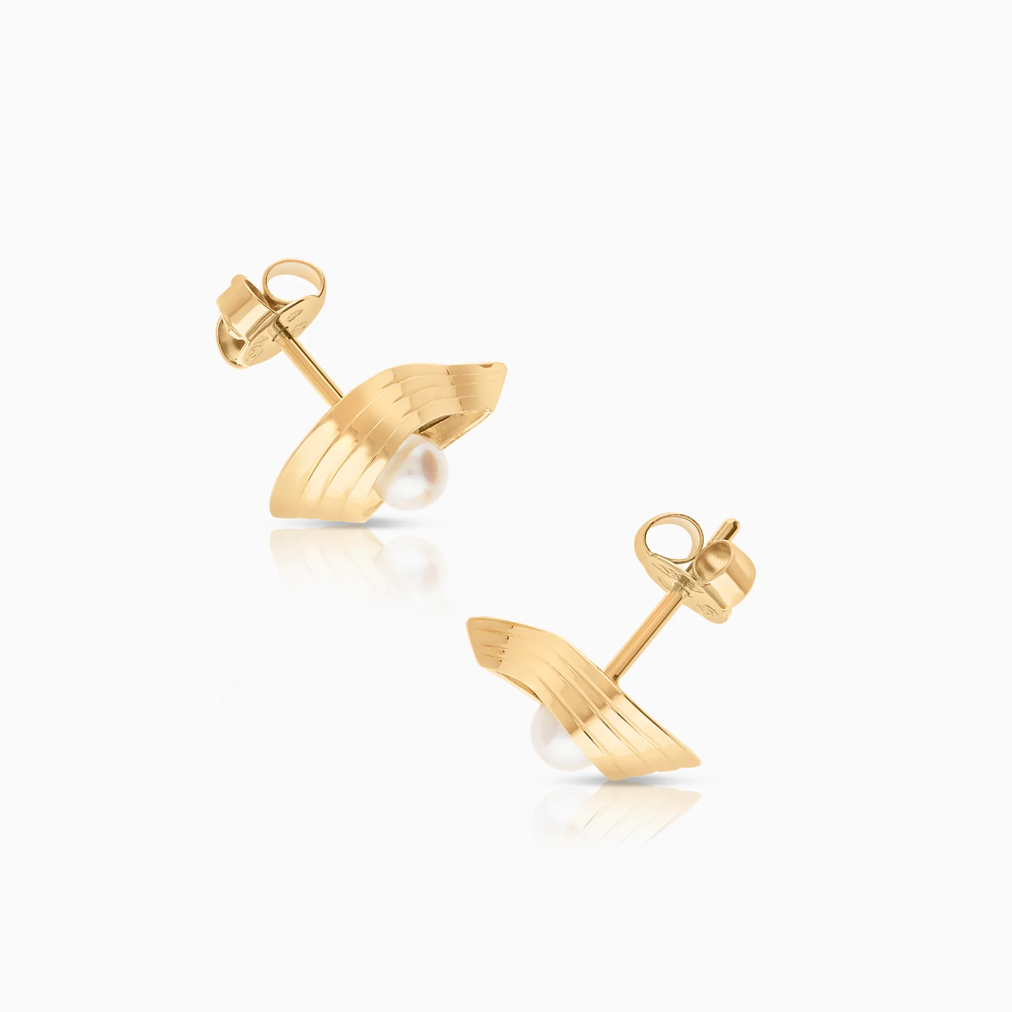 Cultured saltwater pearl earrings 1.98g 18K gold - Image 2