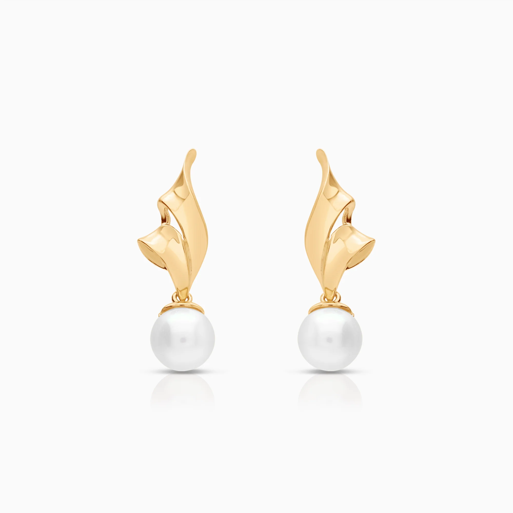 Pearl earrings with cultured saltwater pearls 2.57g 18K gold