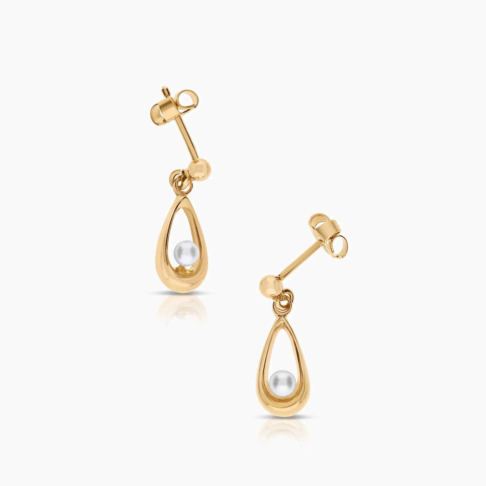 Pearl earrings cultured freshwater pearls 1.63g 18K gold - Image 2