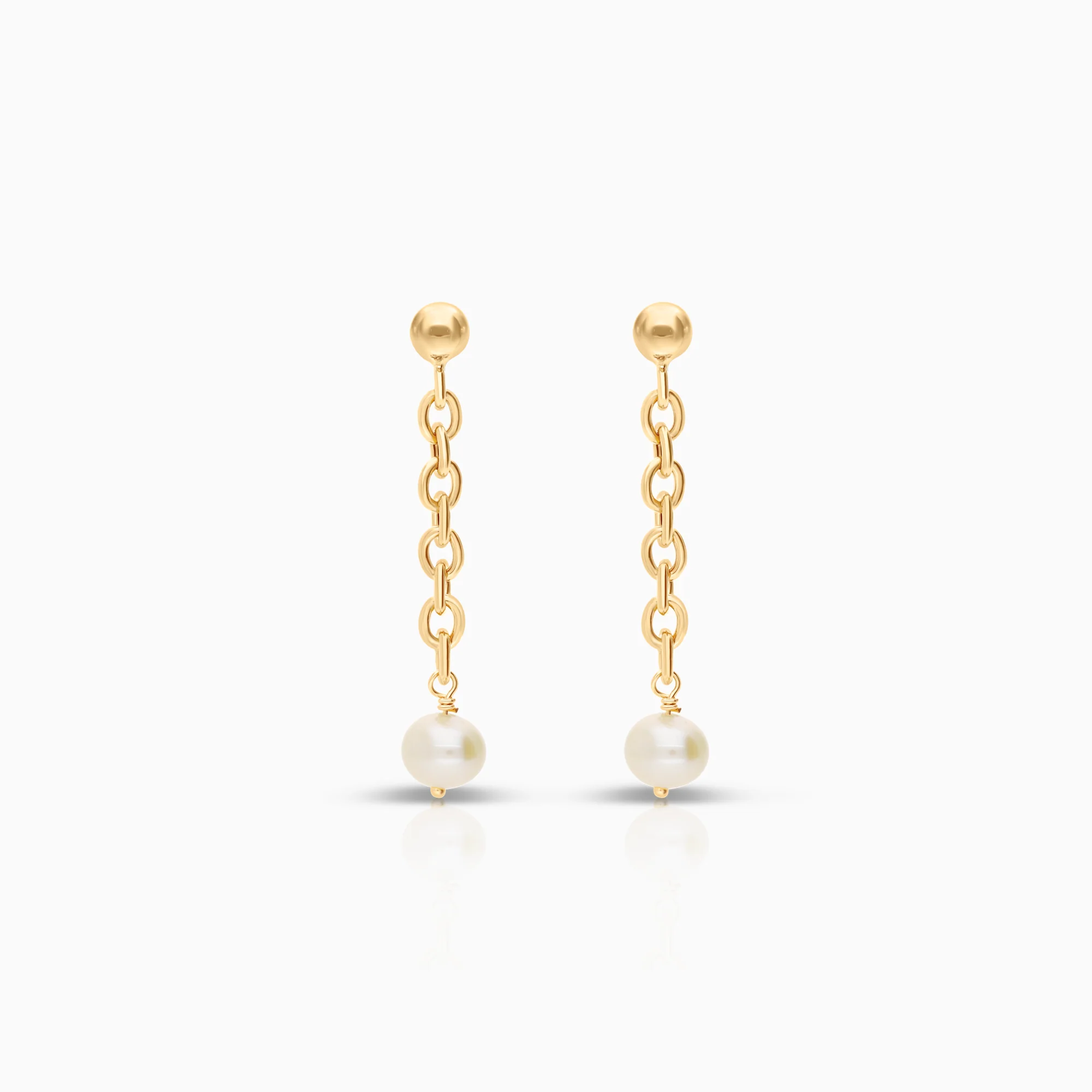 Pearl earrings with cultured freshwater pearls, 2.15g, 18K gold
