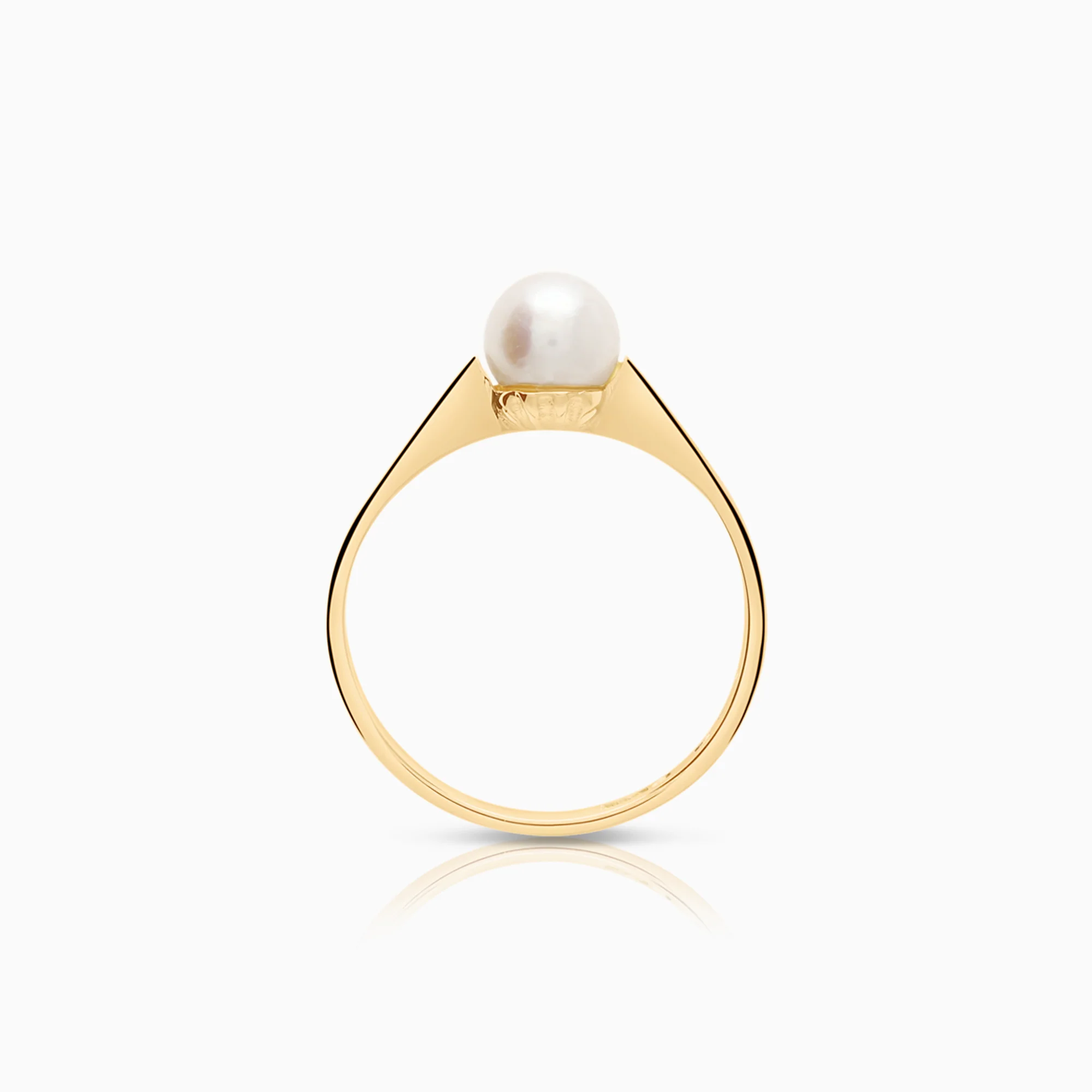 Pearl ring cultured saltwater pearl 1.20g 18K gold - Image 2