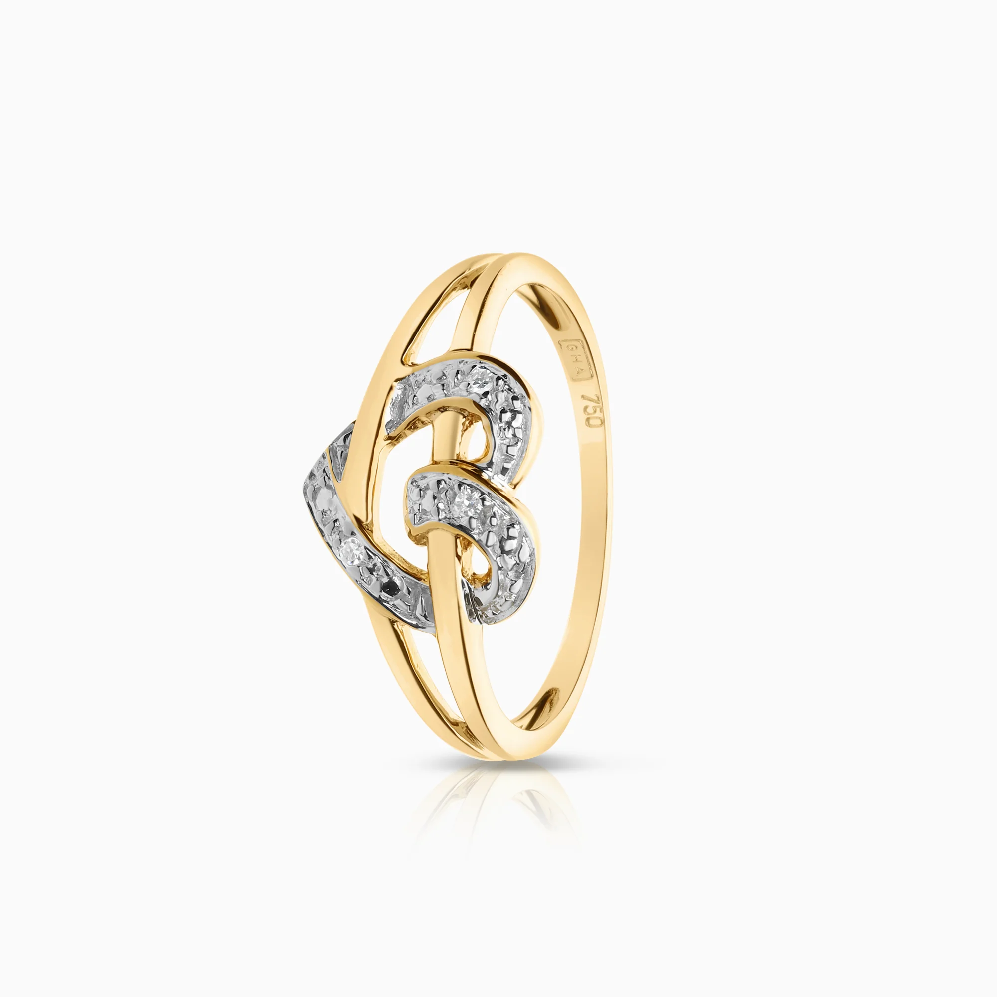 Heart ring 0.01ct 18K gold