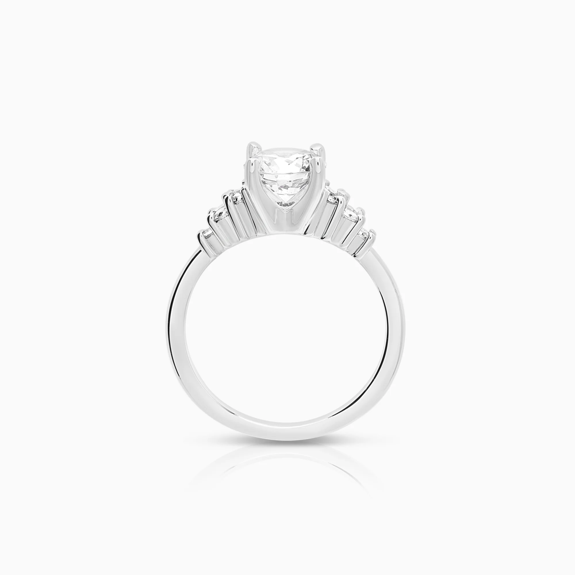 Ring with cubic zirconia 4.12g 14K white gold - Image 2