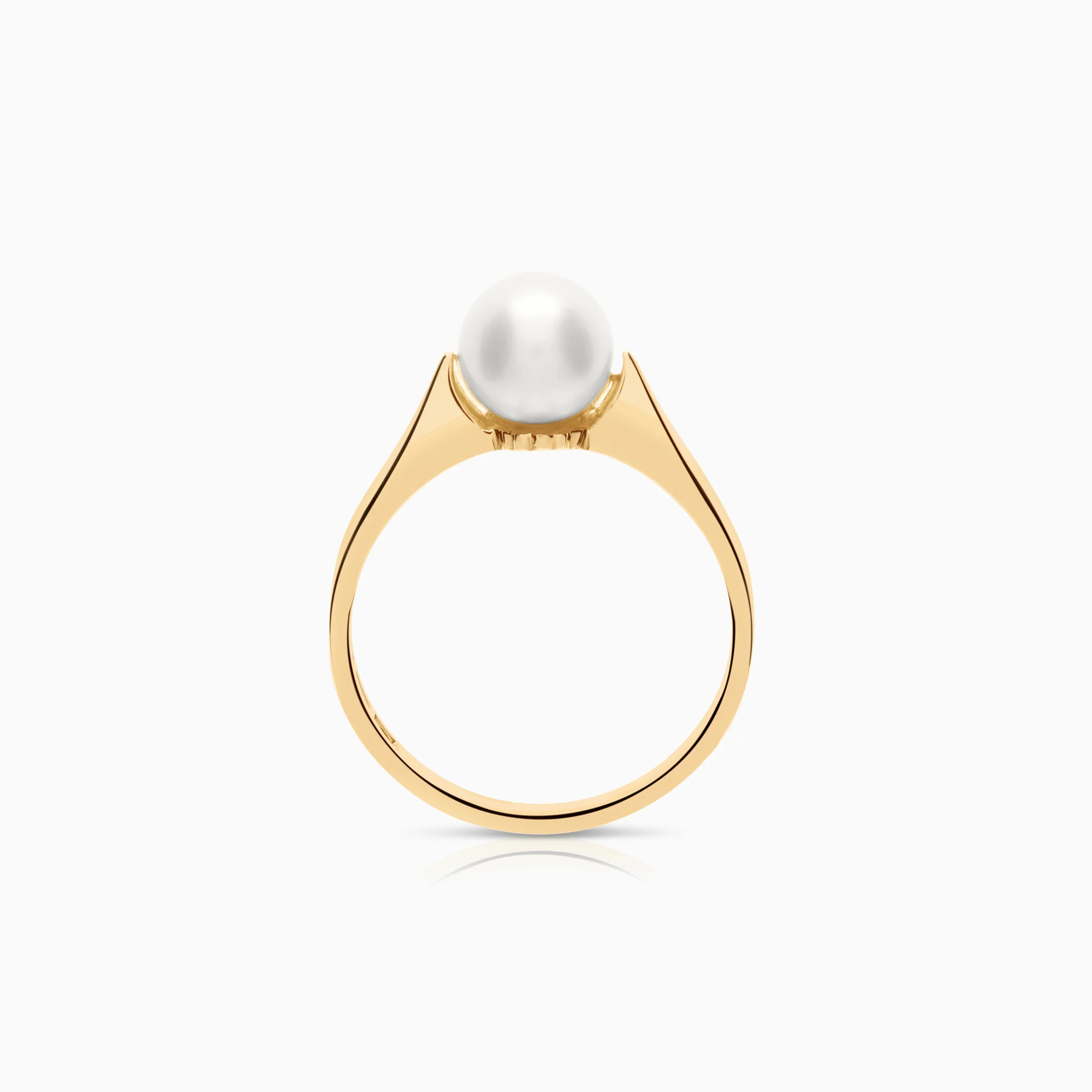 Ring with cultured freshwater pearl 2.94g 18K gold - Image 2