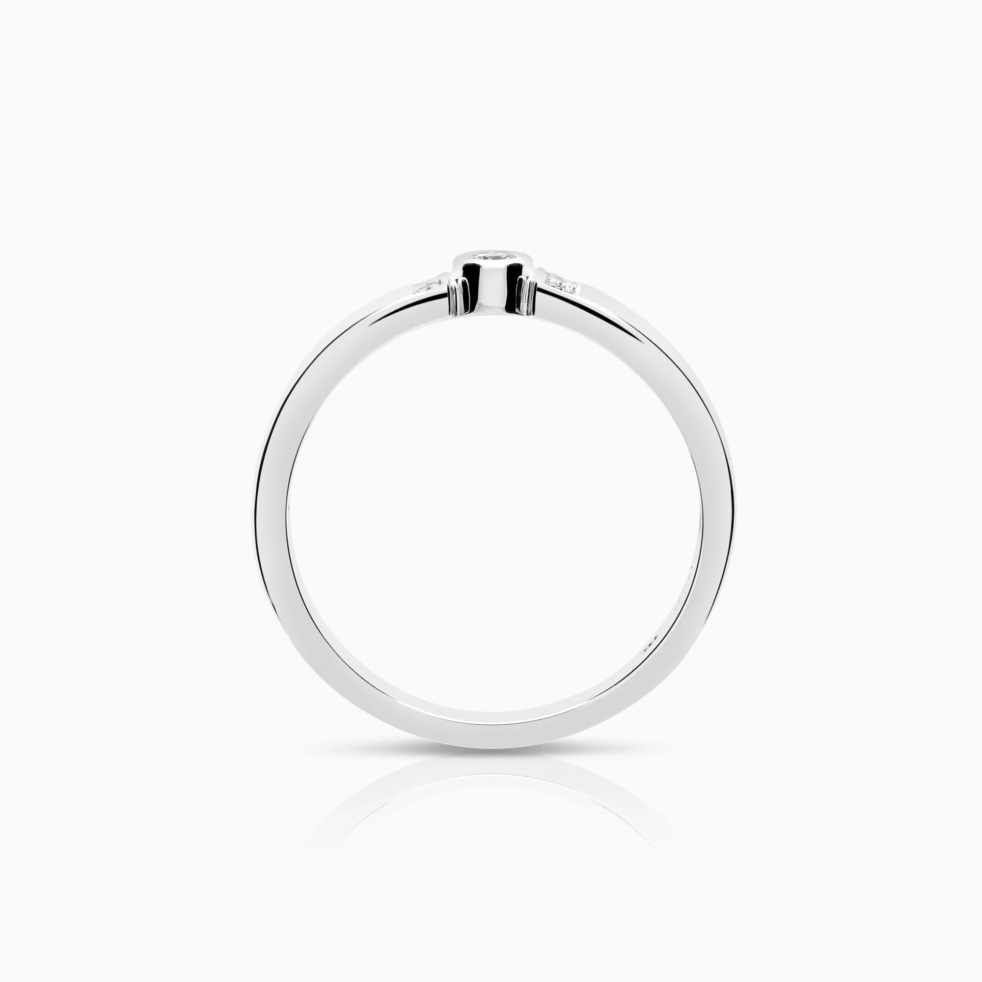 Side-stone ring 0.07ct 18K white gold - Image 2