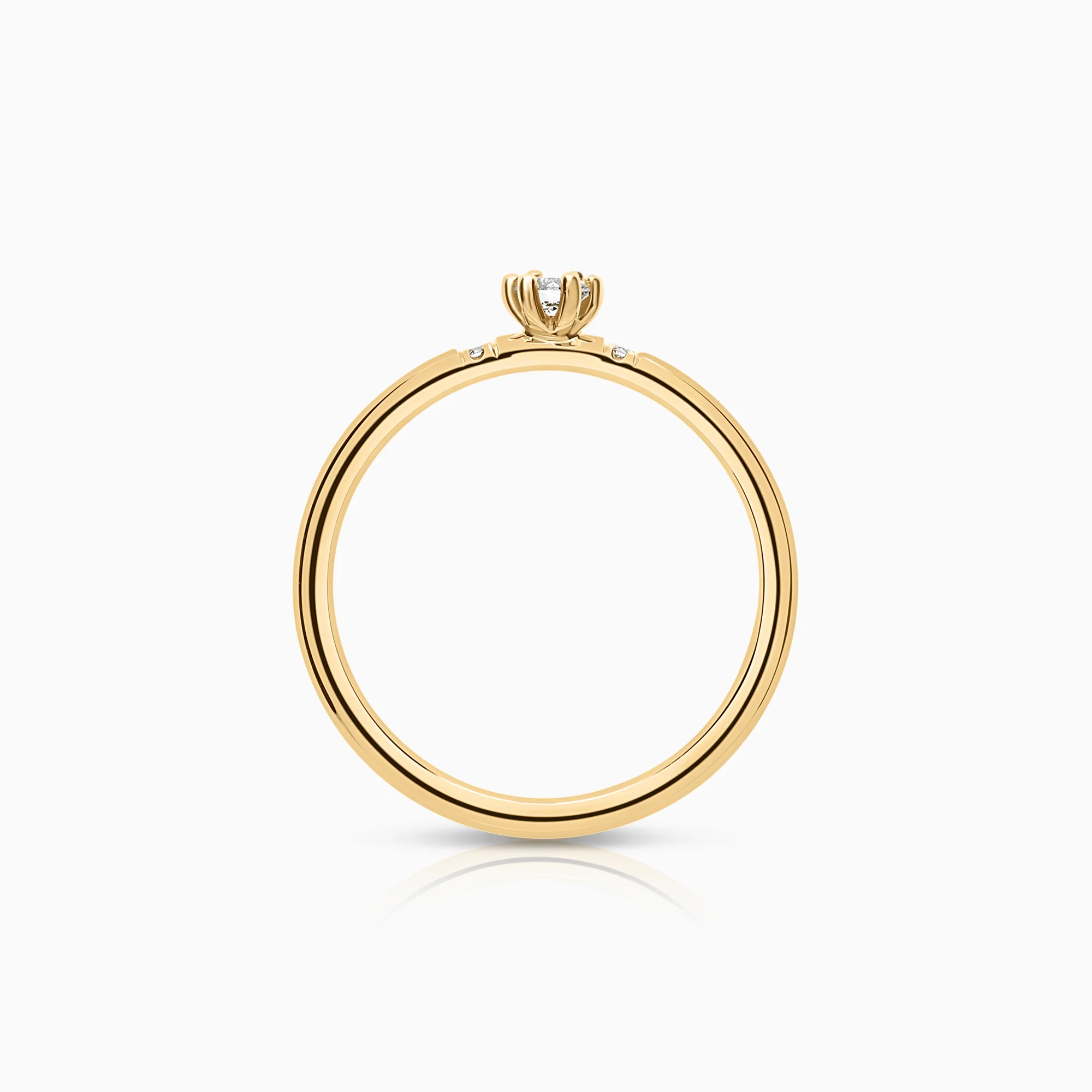 Side stone ring 0.11ct 18K gold - Image 2