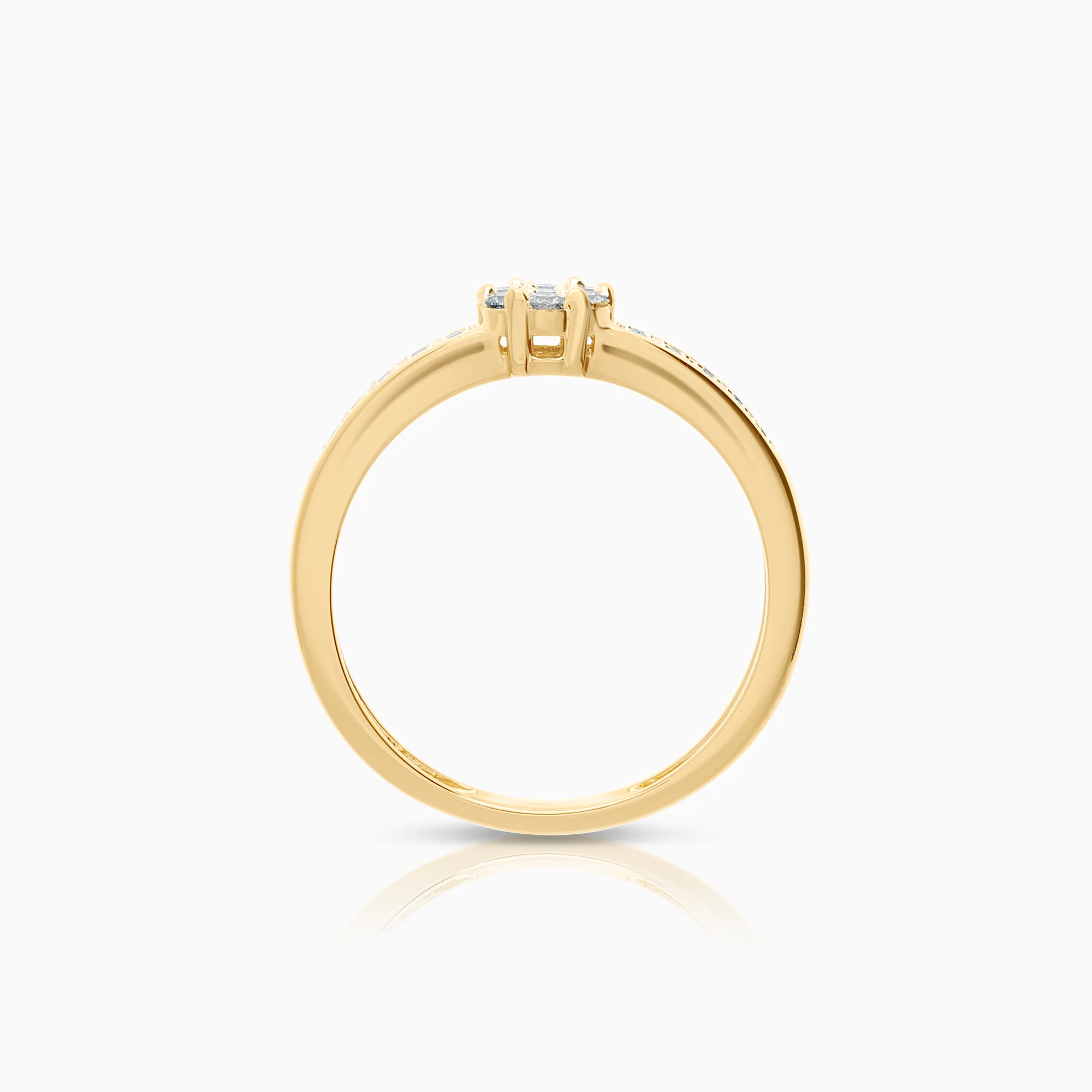 Side stone ring 0.16ct 18K gold - Image 2