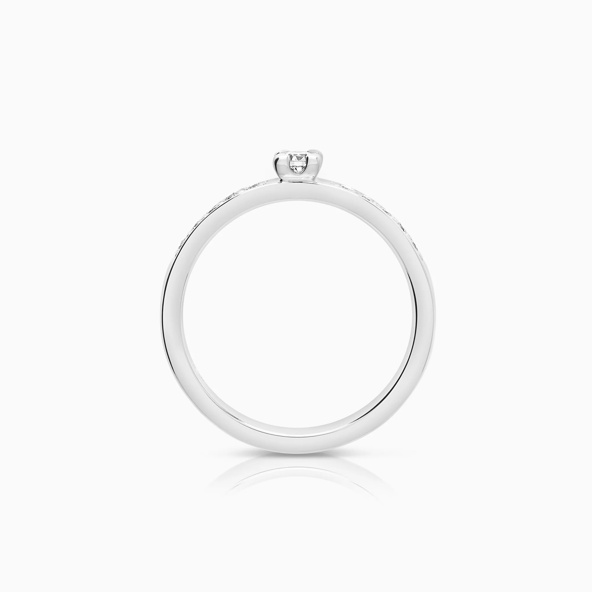 Side-stone ring 0.20ct 18K white gold - Image 2