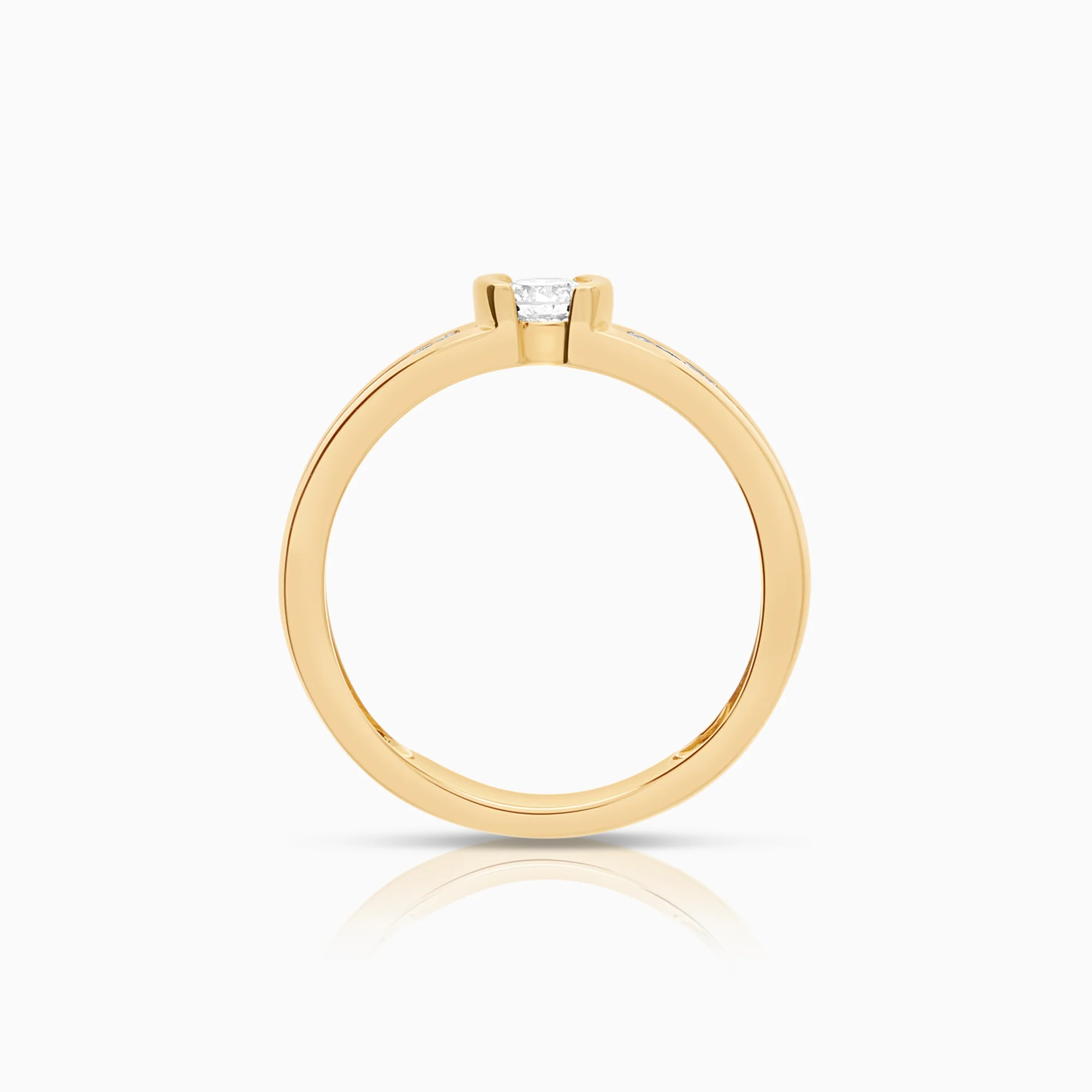 Side-stone ring 0.27ct 18K gold - Image 2