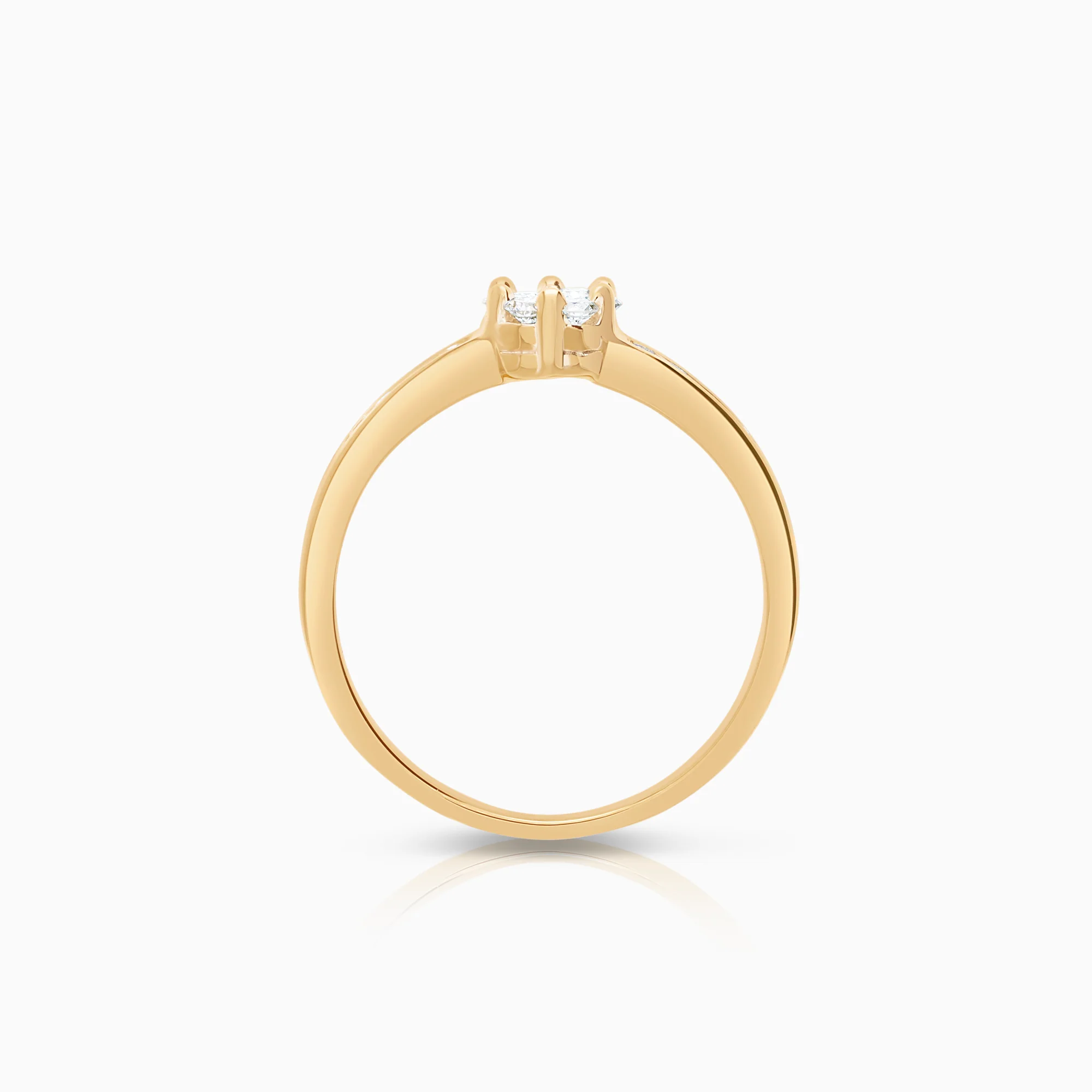Side stone ring 0.31ct 18K gold - Image 2