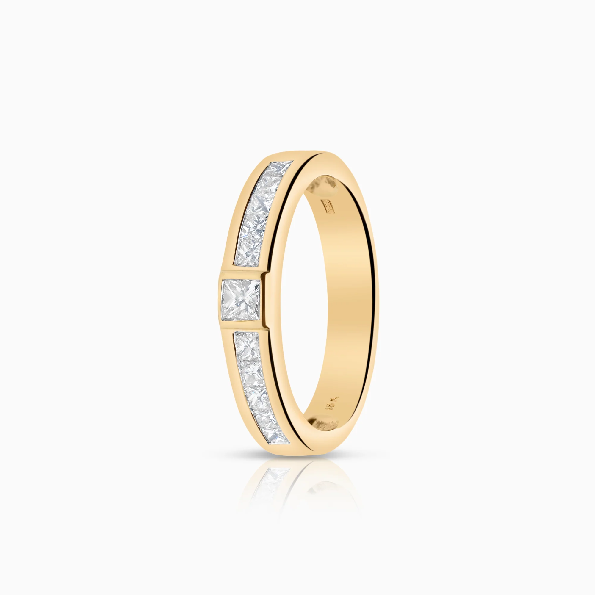 Side stone ring 0.52ct 18K gold