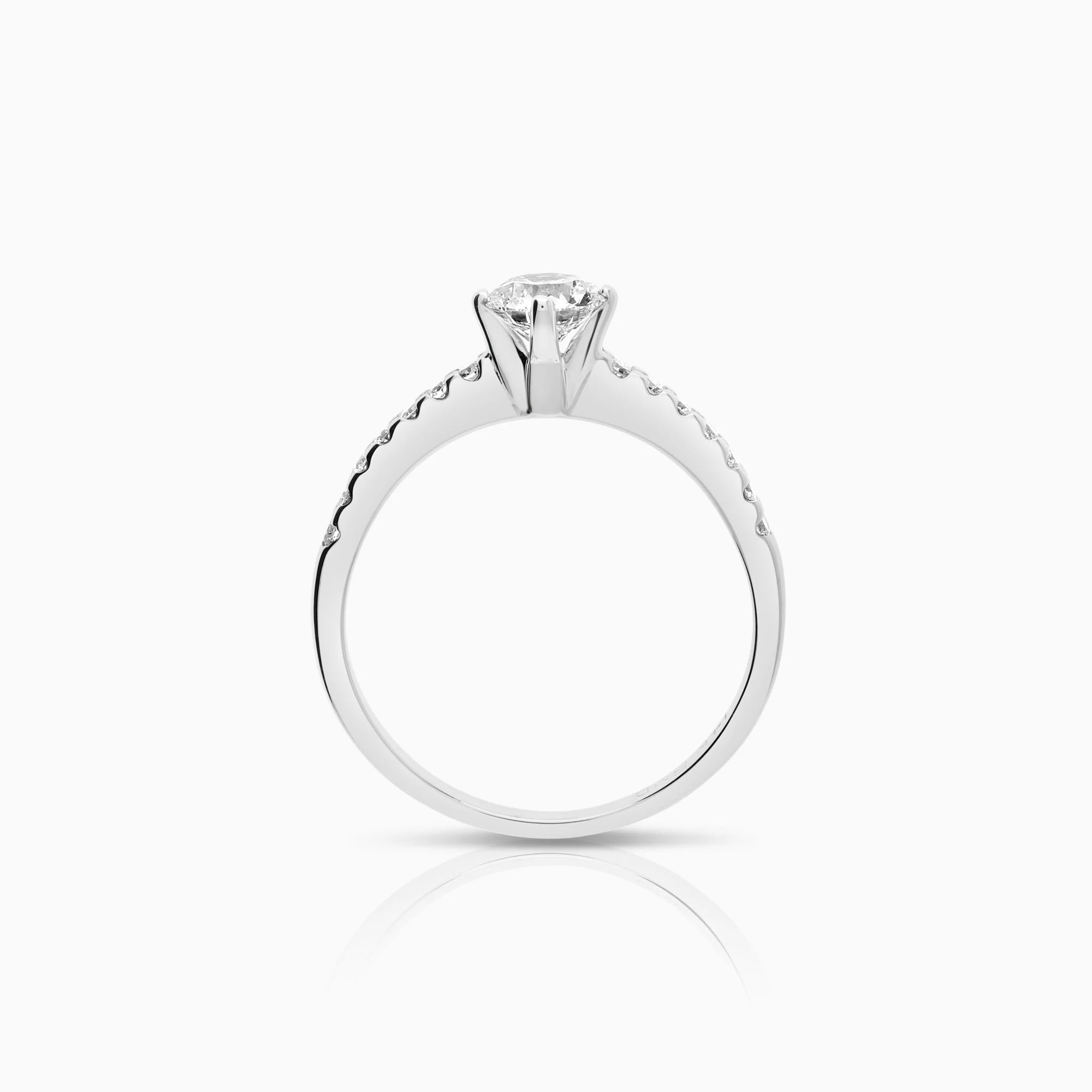 Side-stone ring 0.91ct 14K white gold - Image 2