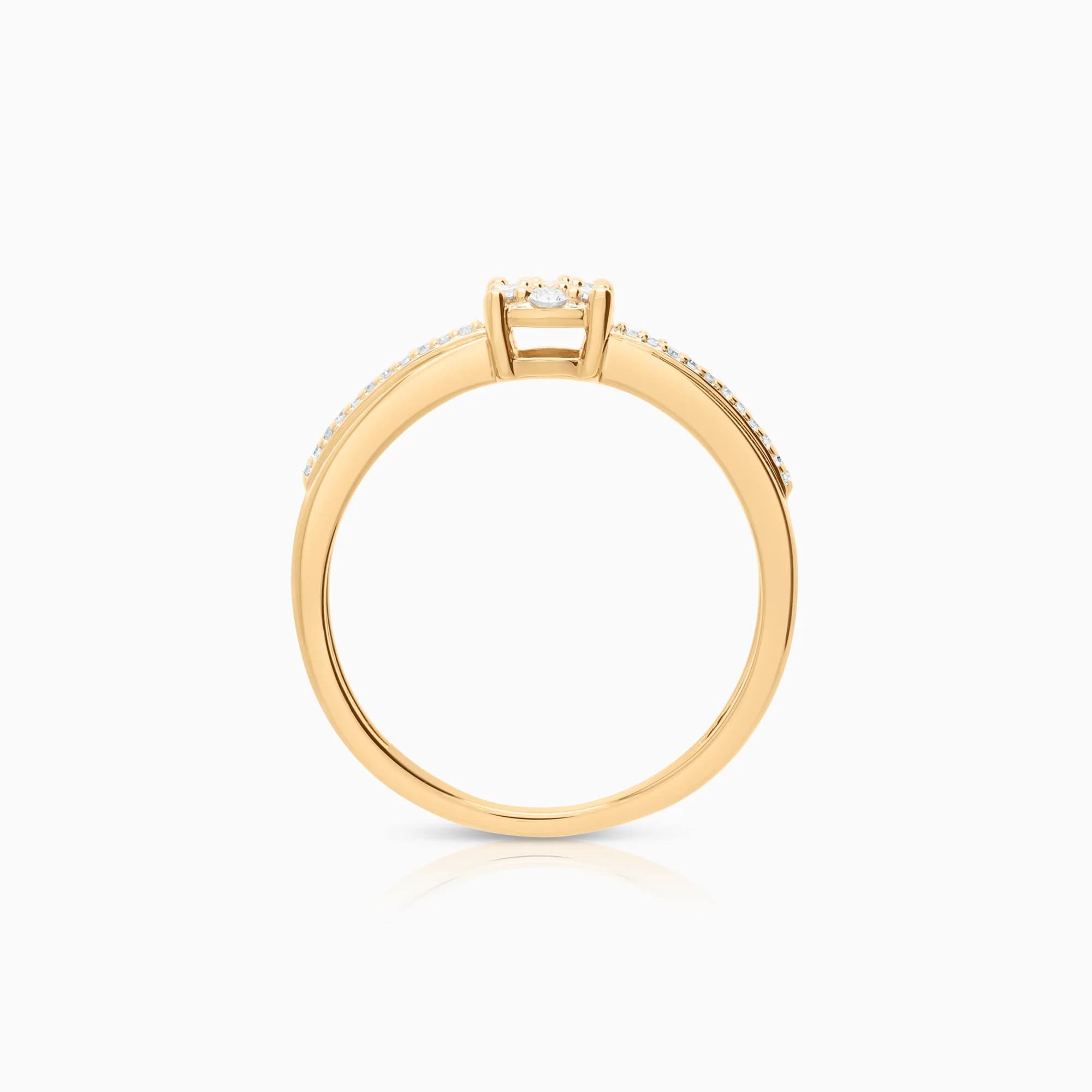Side stone ring 0.15ct 18K gold - Image 2