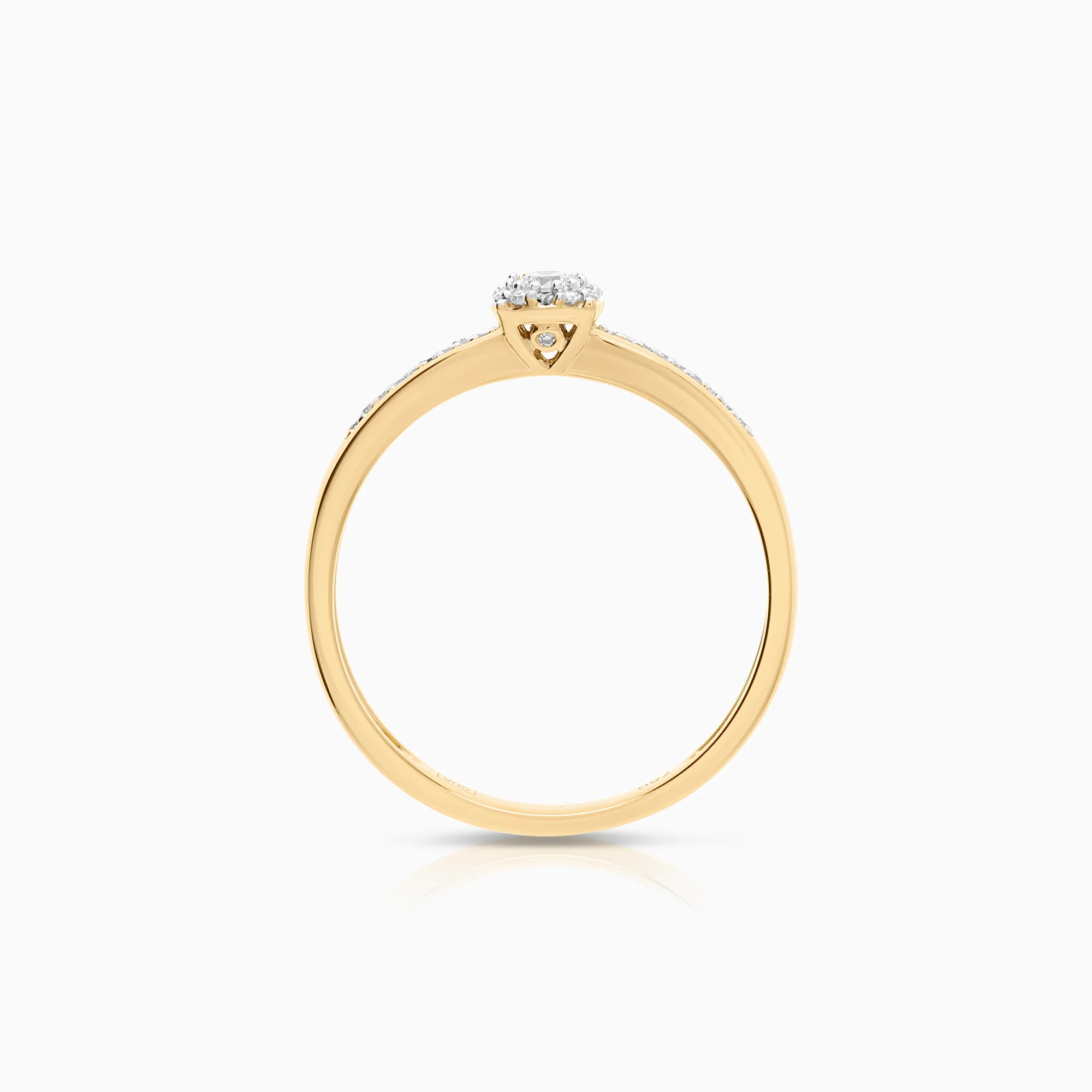 Side-stone ring 0.20ct 18K gold - Image 2