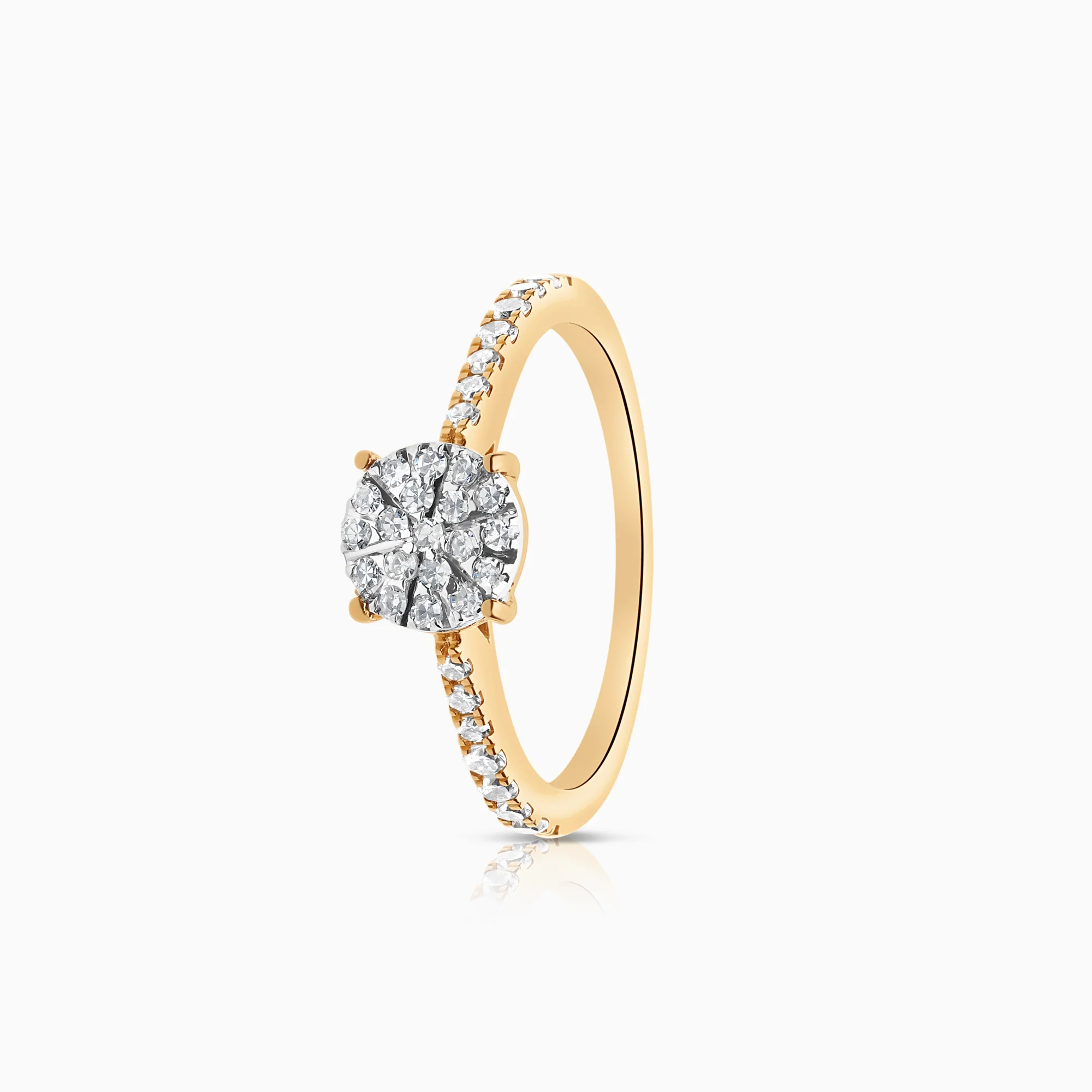 Side-stone ring 0.20ct 18K gold