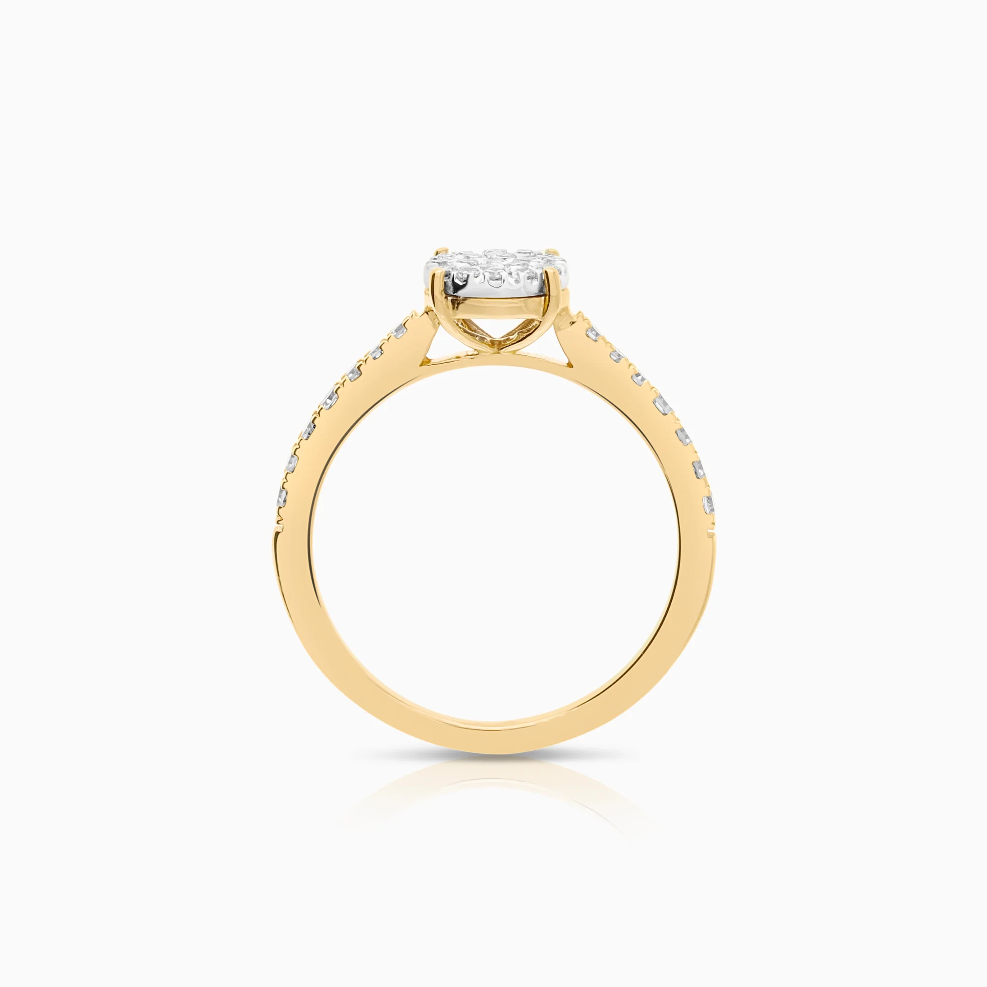 Side-stone ring 0.20ct 18K gold - Image 2