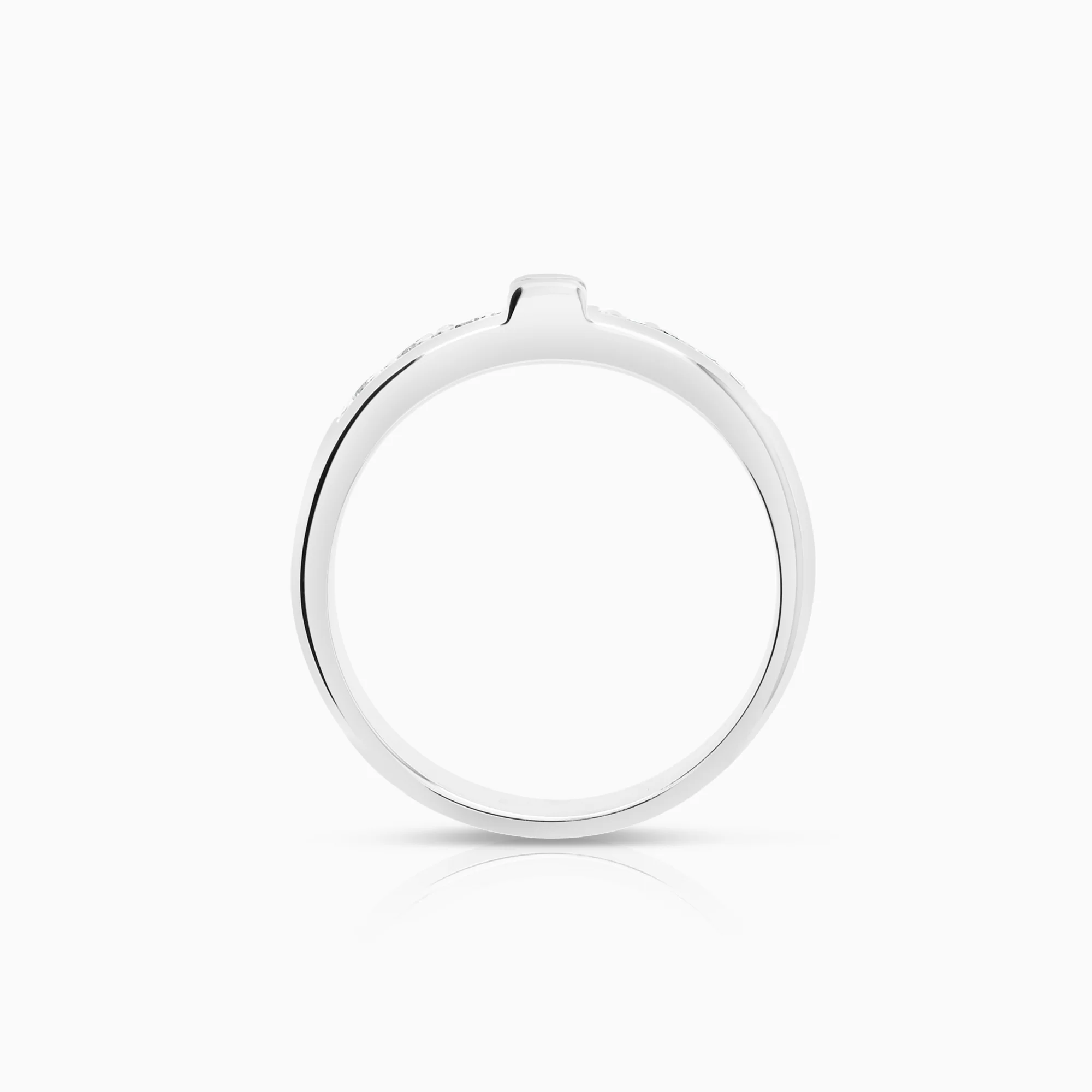 Side stone ring 0.20ct 18K white gold - Image 2