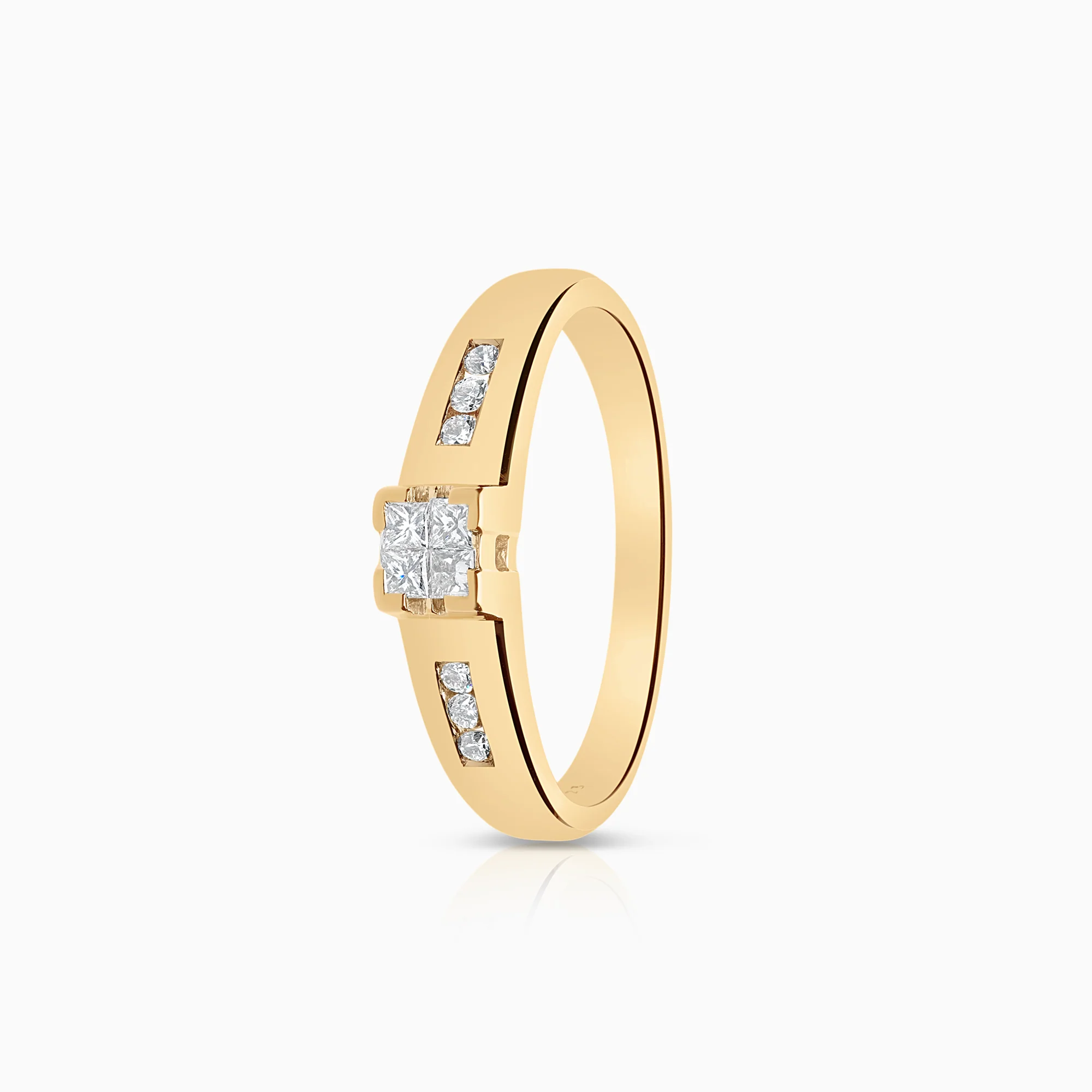 Side-stone ring 0.23ct 18K gold