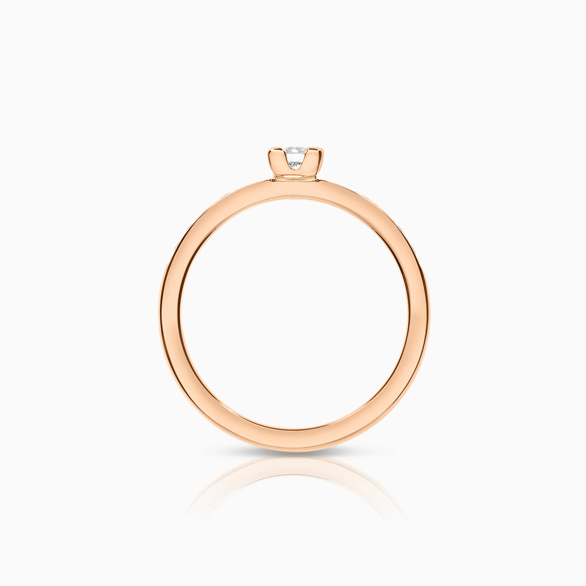 Side stone ring 0.25ct 18K rose gold - Image 2