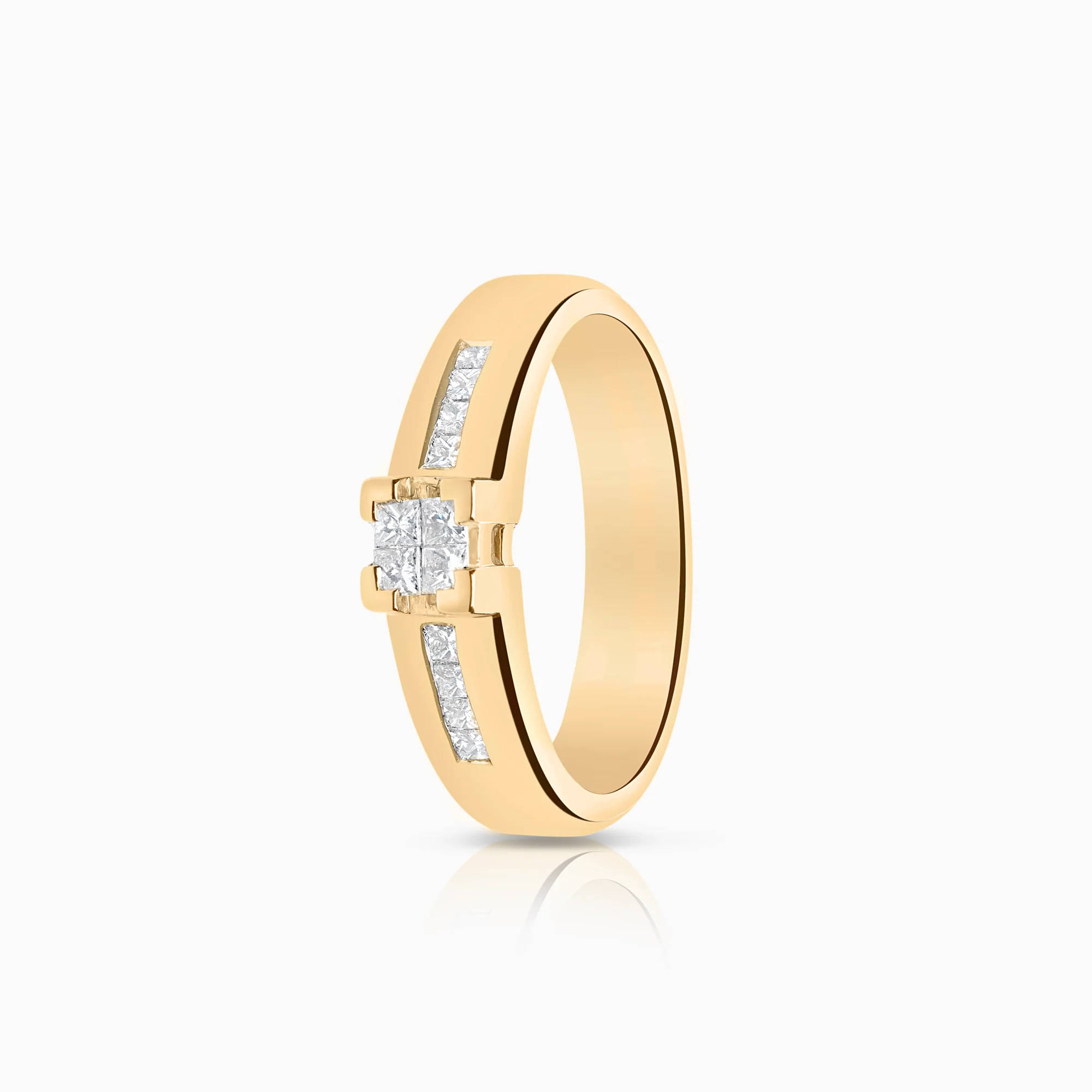 Side stone ring 0.28ct 18K gold