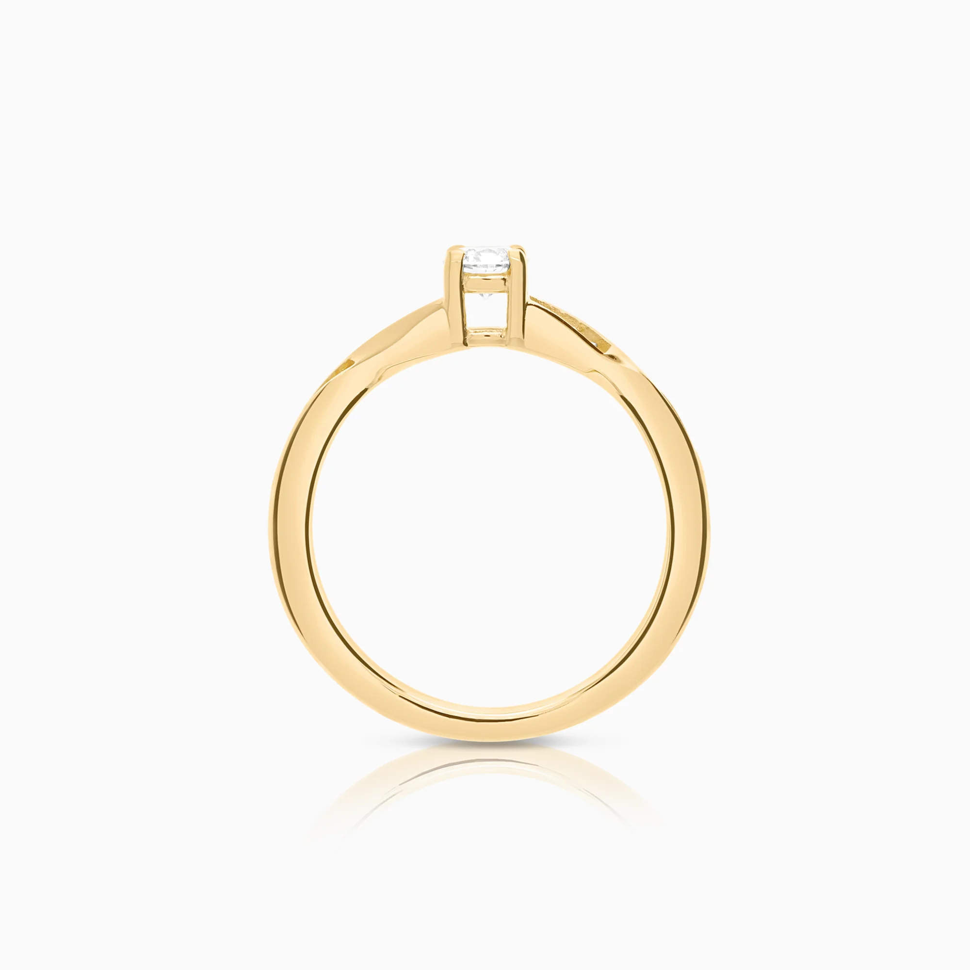 Side stone ring 0.33ct 18K gold - Image 2