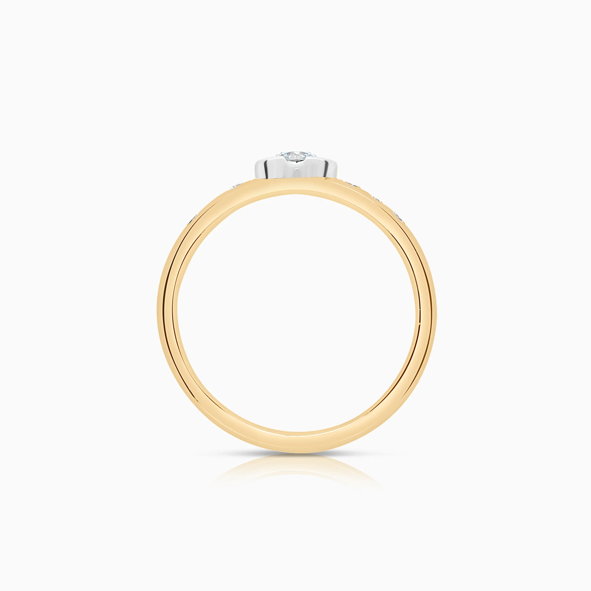 Side-stone ring 0.34ct 18K gold - Image 2