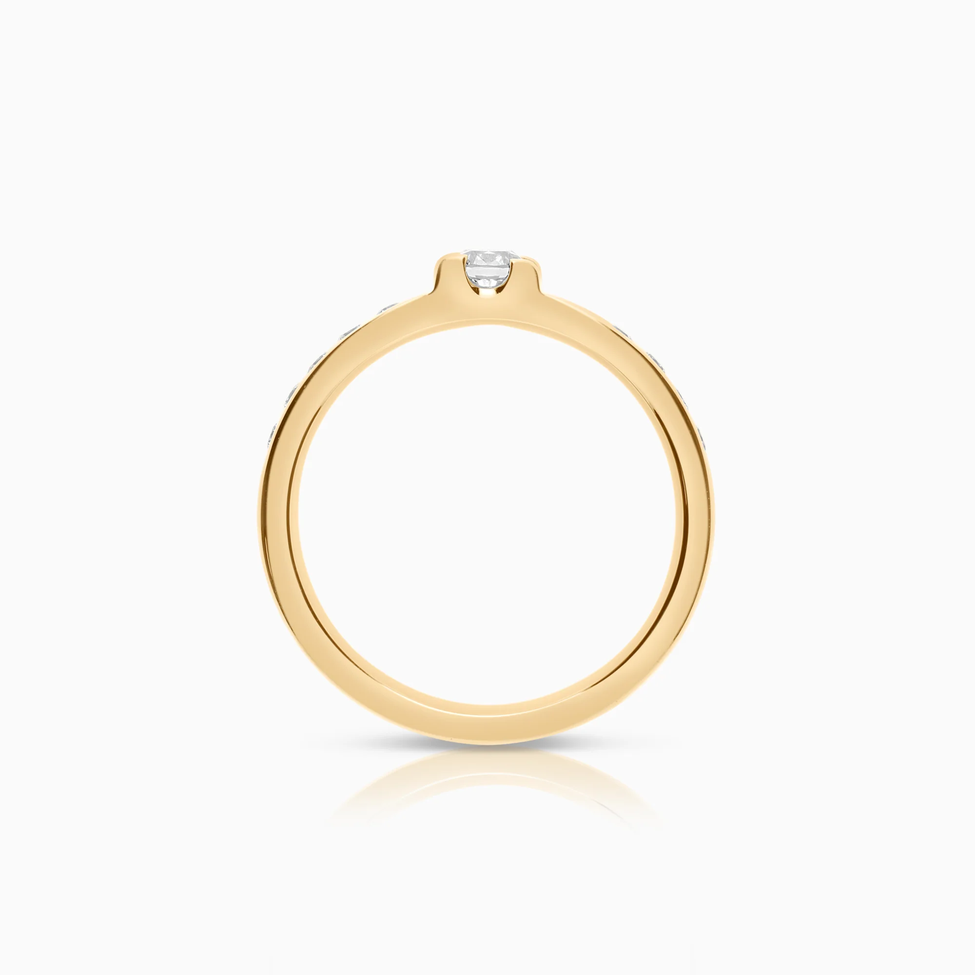 Side stone ring 0.40ct 18K gold - Image 2