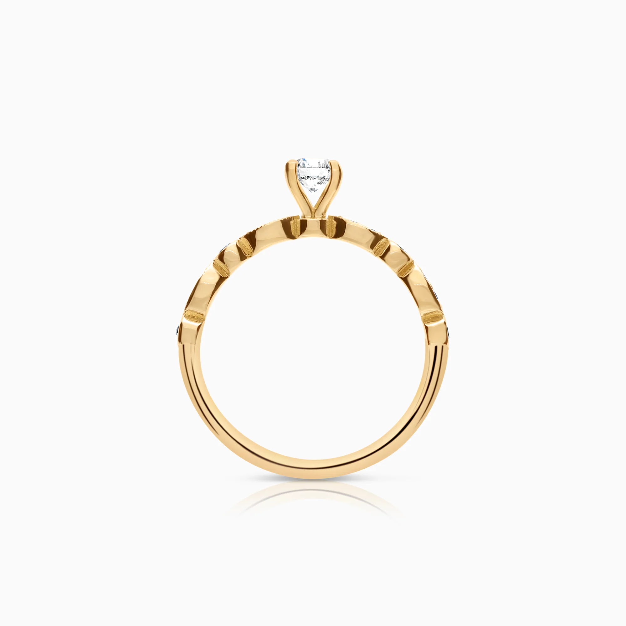 Side stone ring 0.40ct 18K gold - Image 2