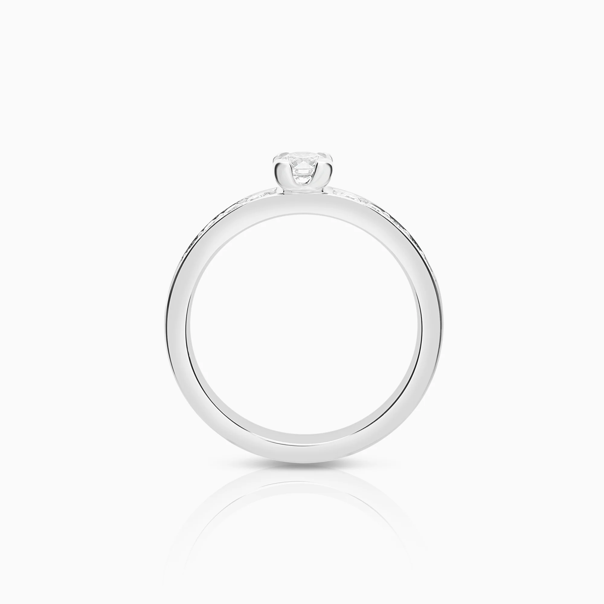 Side-stone ring 0.45 ct 18K white gold - Image 2