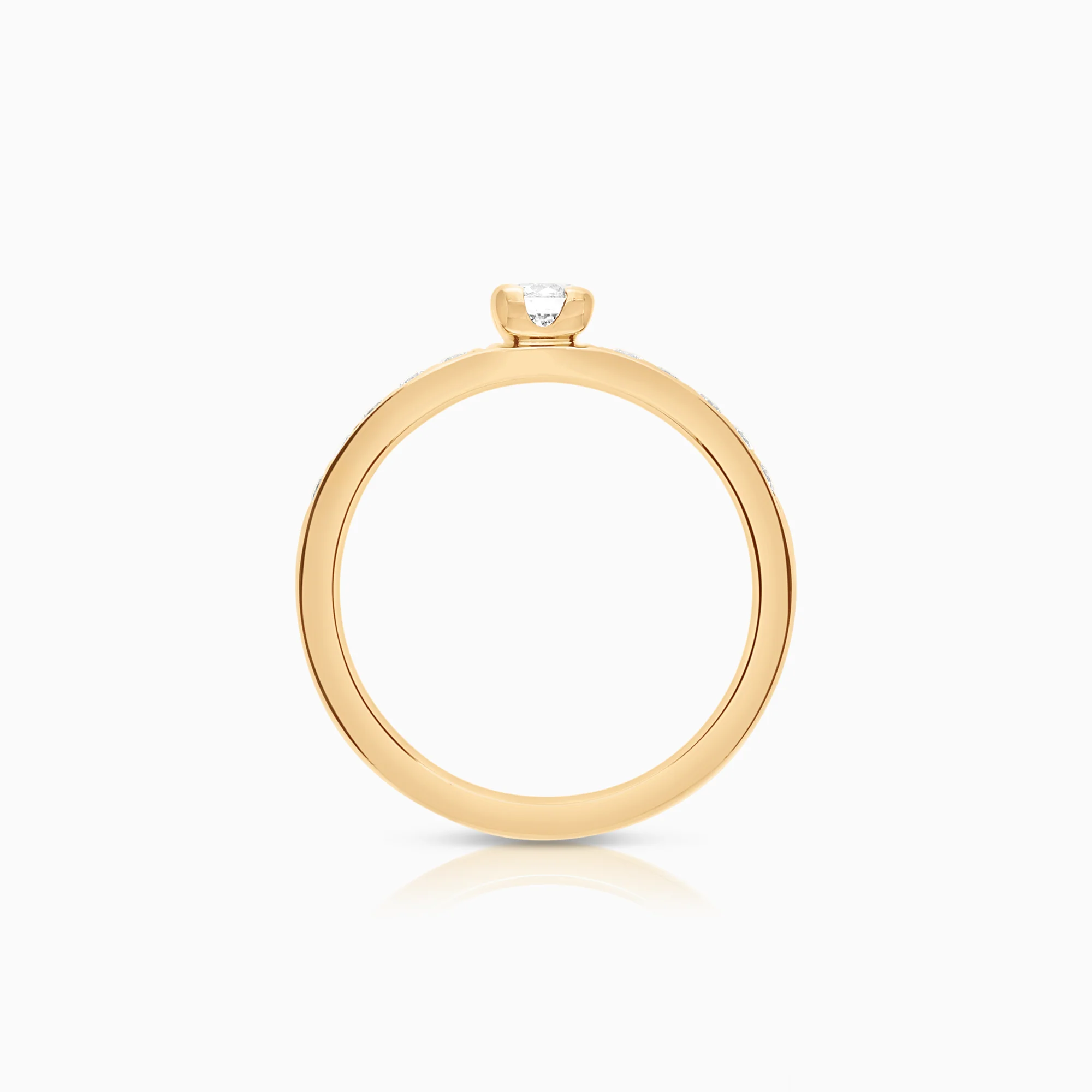Side stone ring 0.45ct 18K gold - Image 2