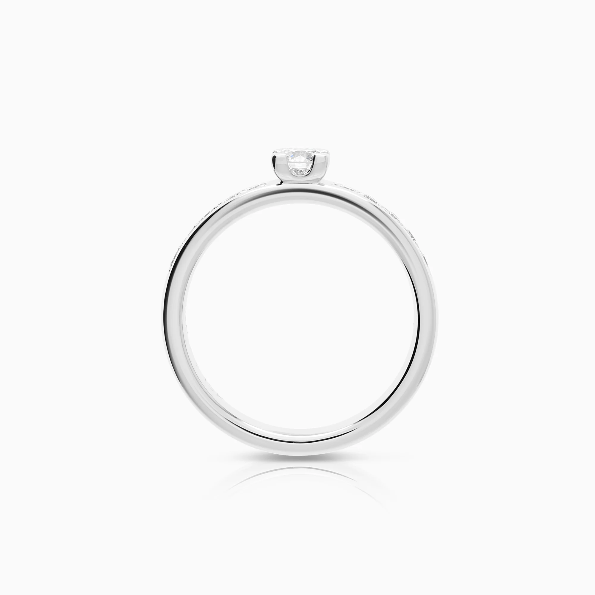 Side Stone Ring 0.45ct 18K White Gold - Image 2