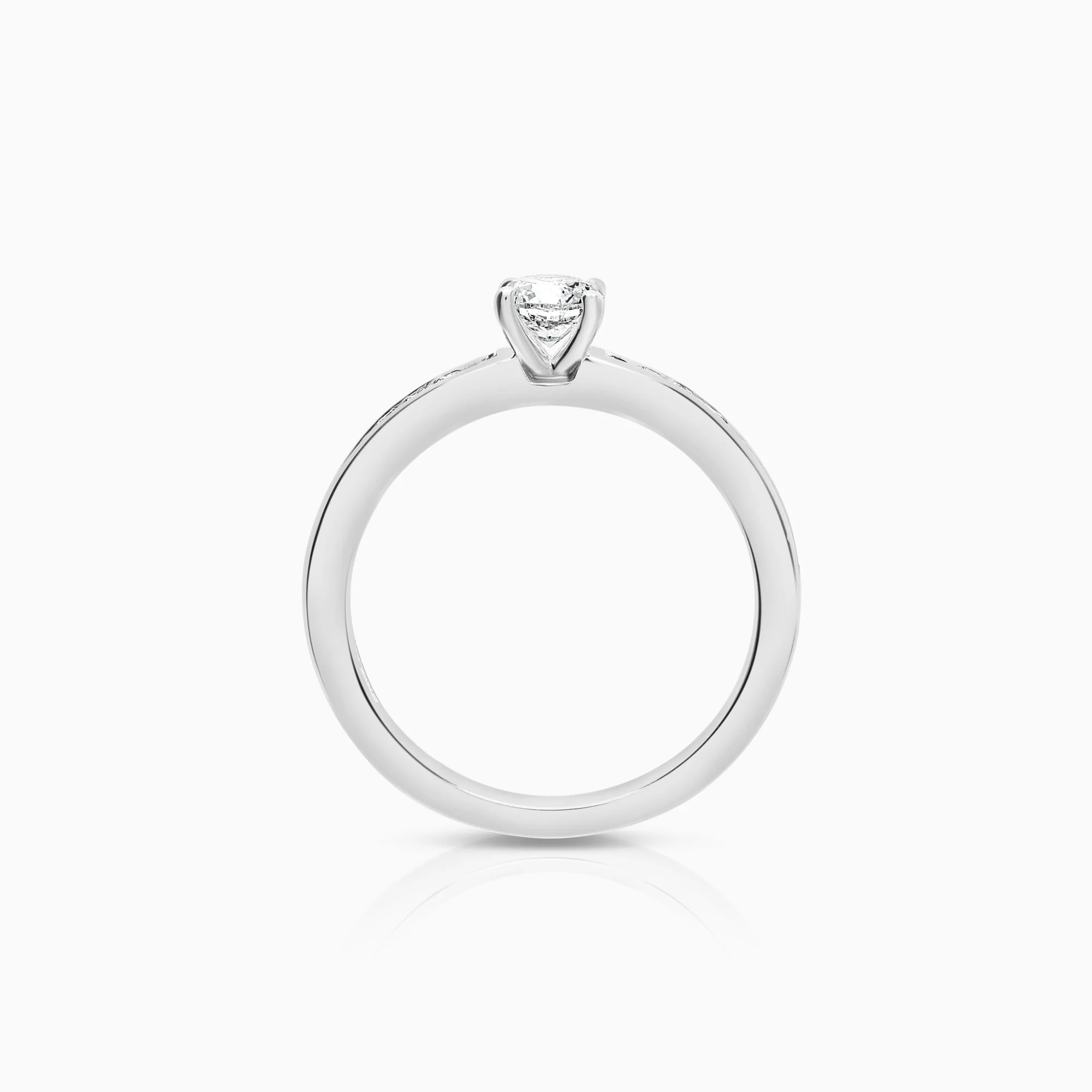 Side Stone Ring 0.45ct 18K White Gold - Image 2