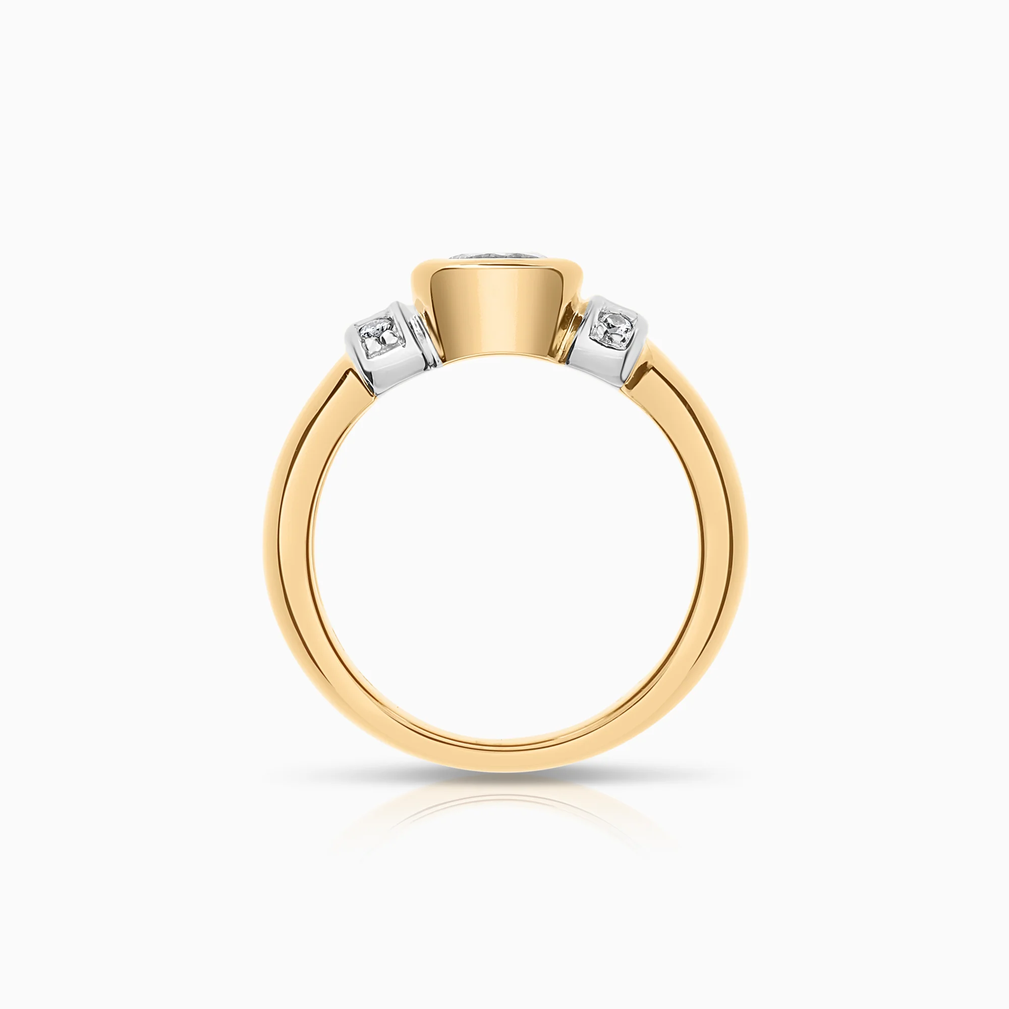 Side-stone ring 0.50ct 18K gold - Image 2