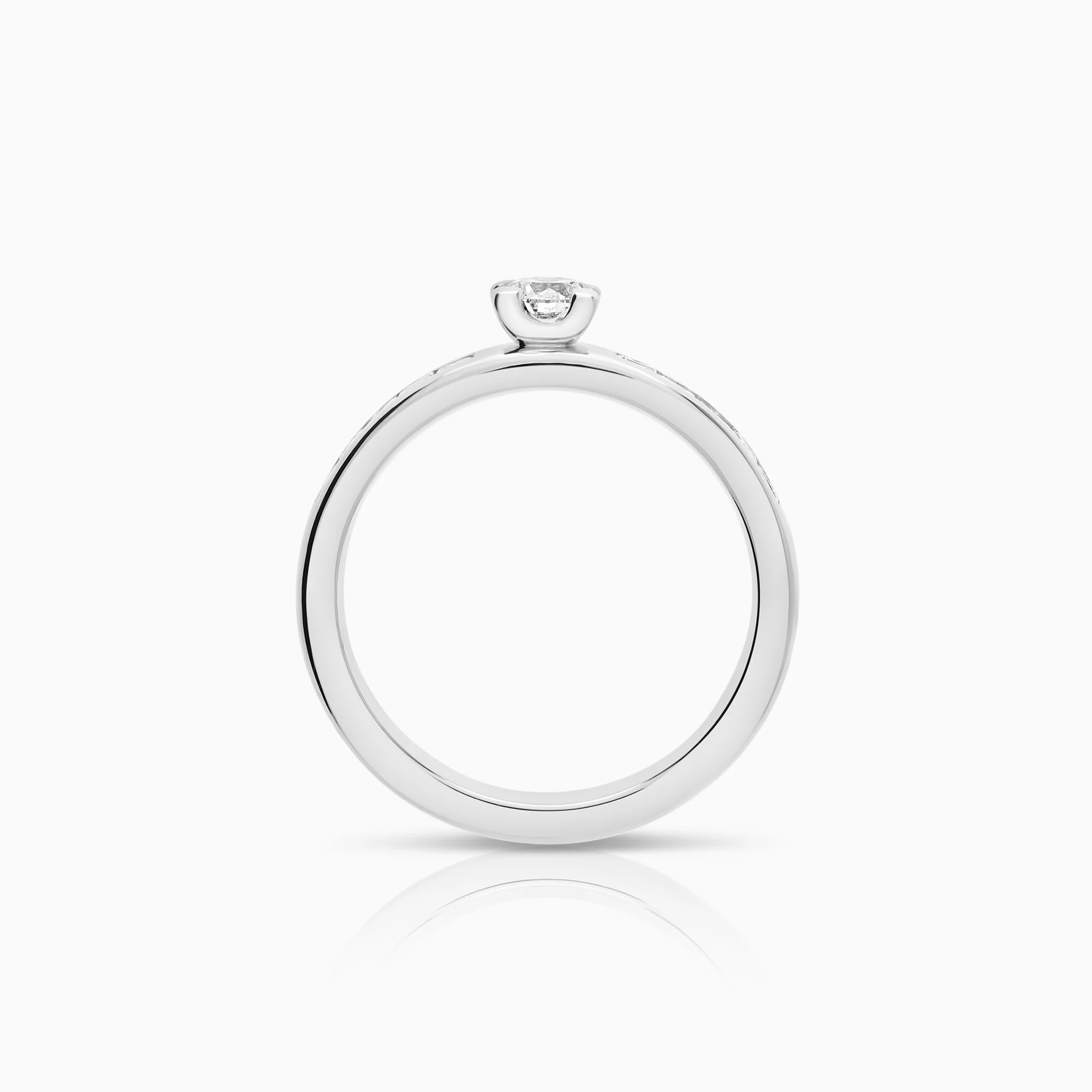 Side-stone ring 0.50ct 18K white gold - Image 2