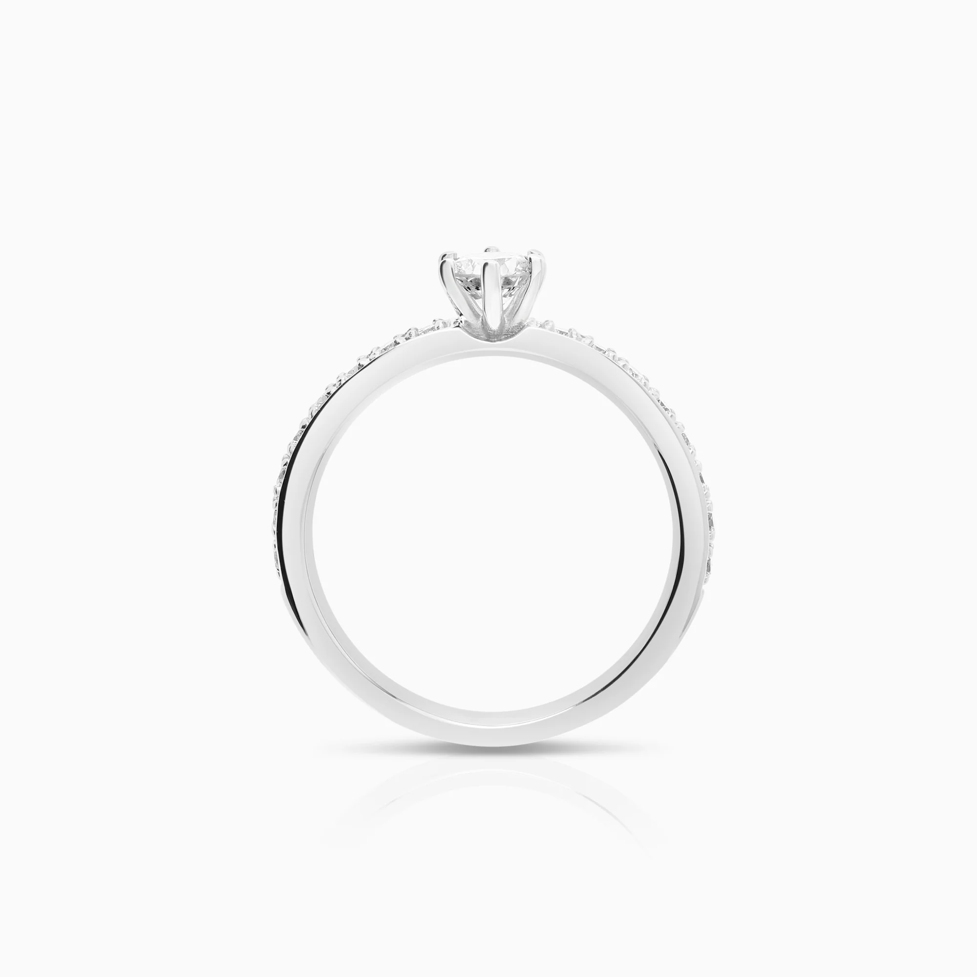 Side-stone ring 0.50ct 18K white gold - Image 2
