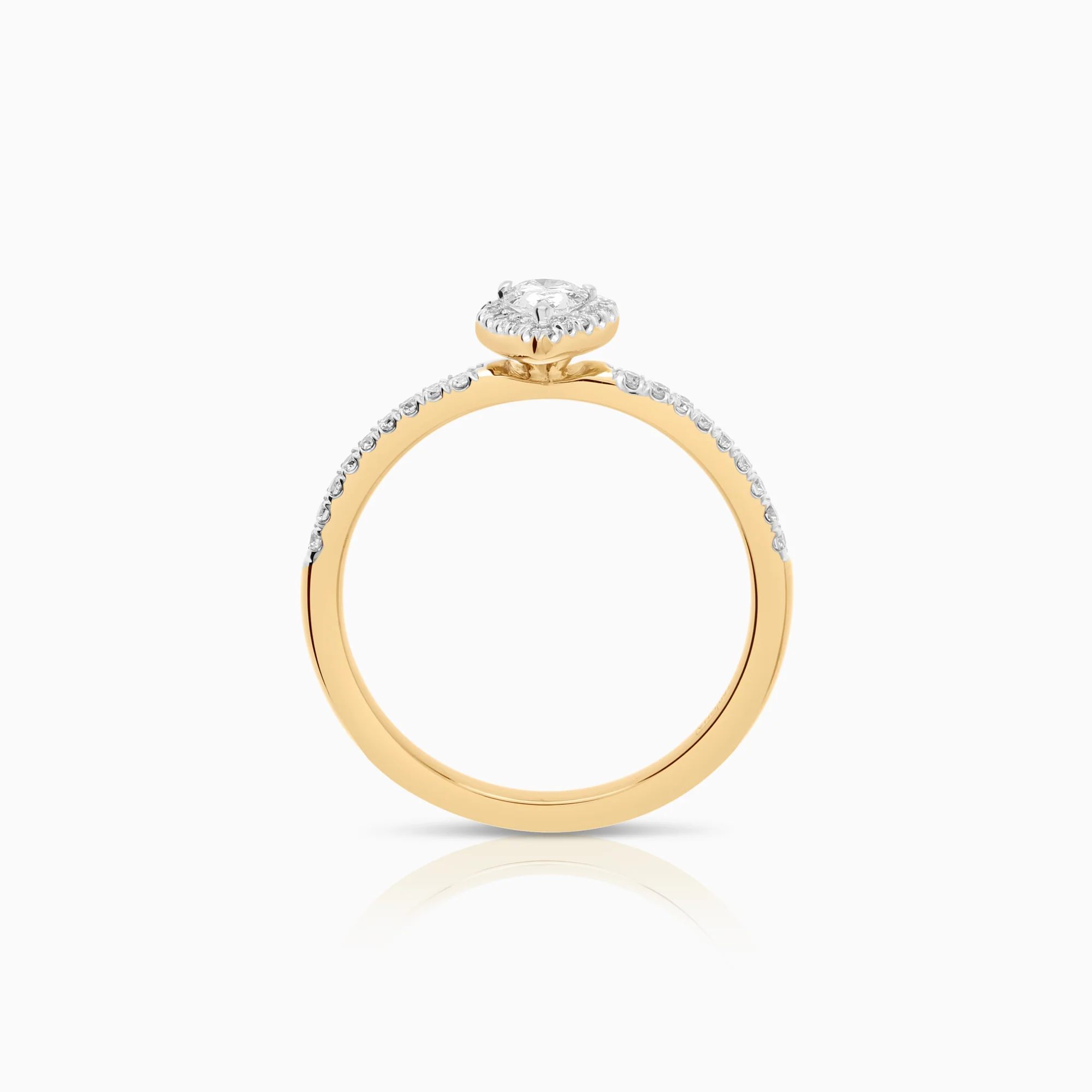 Side-stone ring 0.52ct 18K gold - Image 2